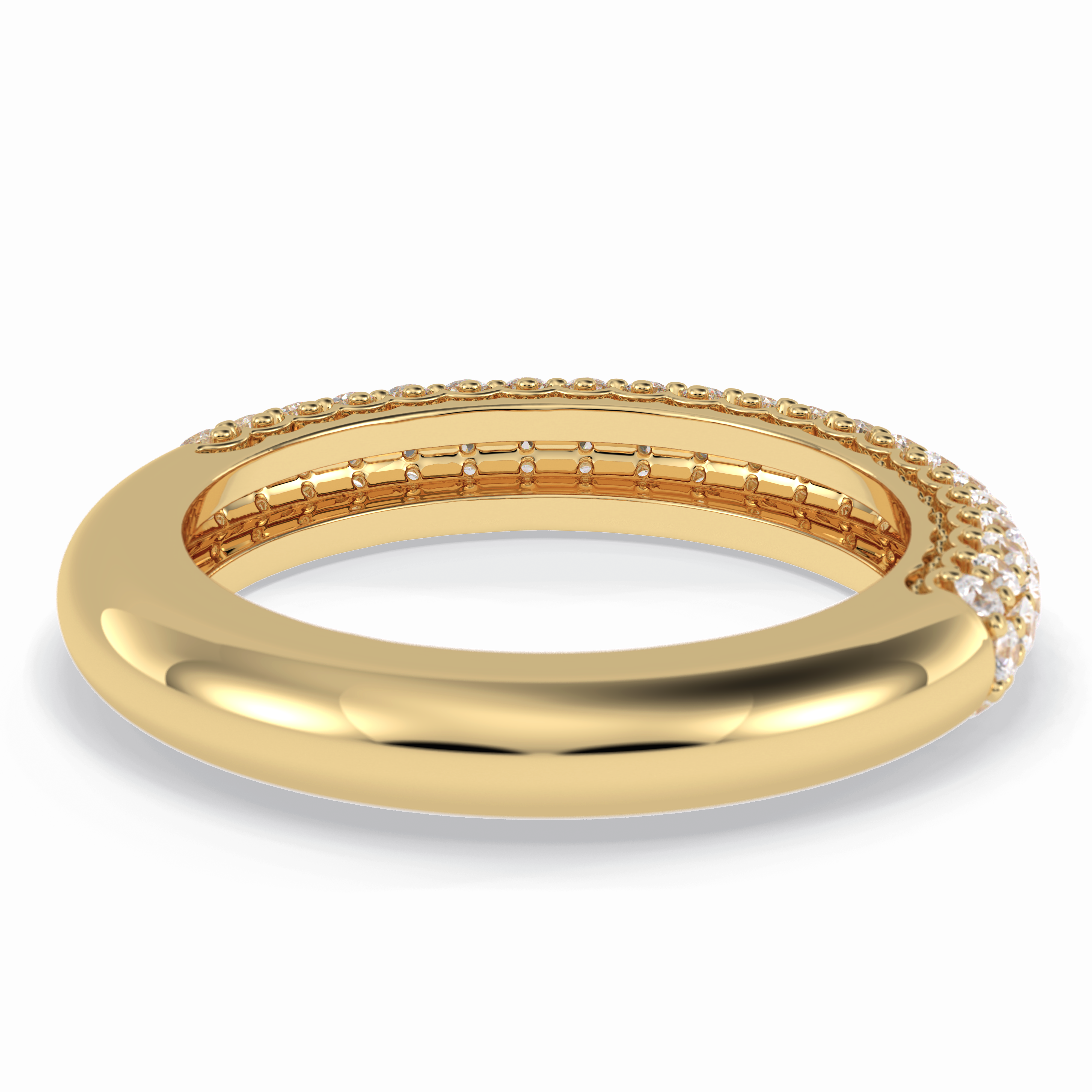 Luster 0.68 Carat Round VS1 Lab-Grown Wedding Band in 18K Yellow Gold