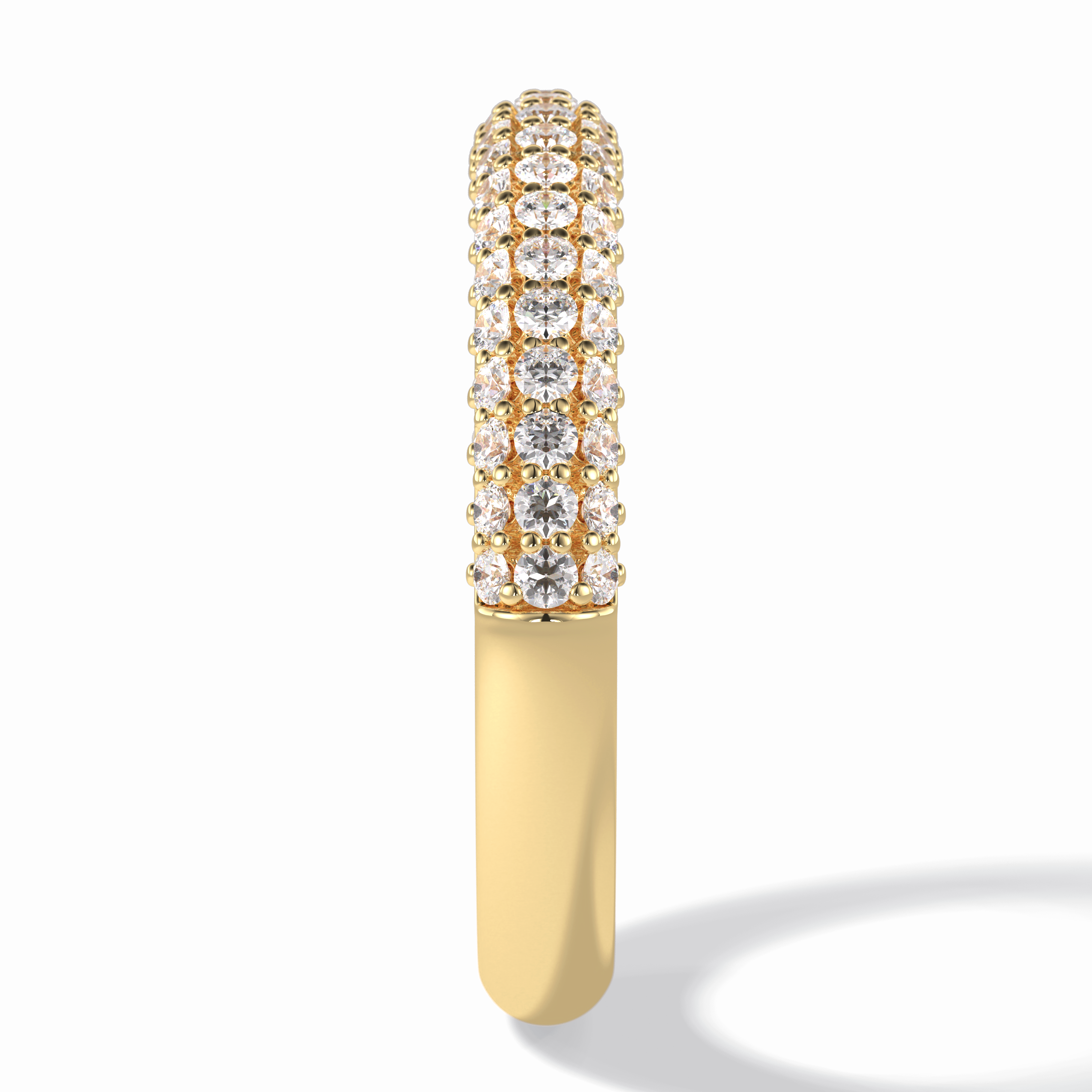 Luster 0.68 Carat Round VS1 Lab-Grown Wedding Band in 18K Yellow Gold