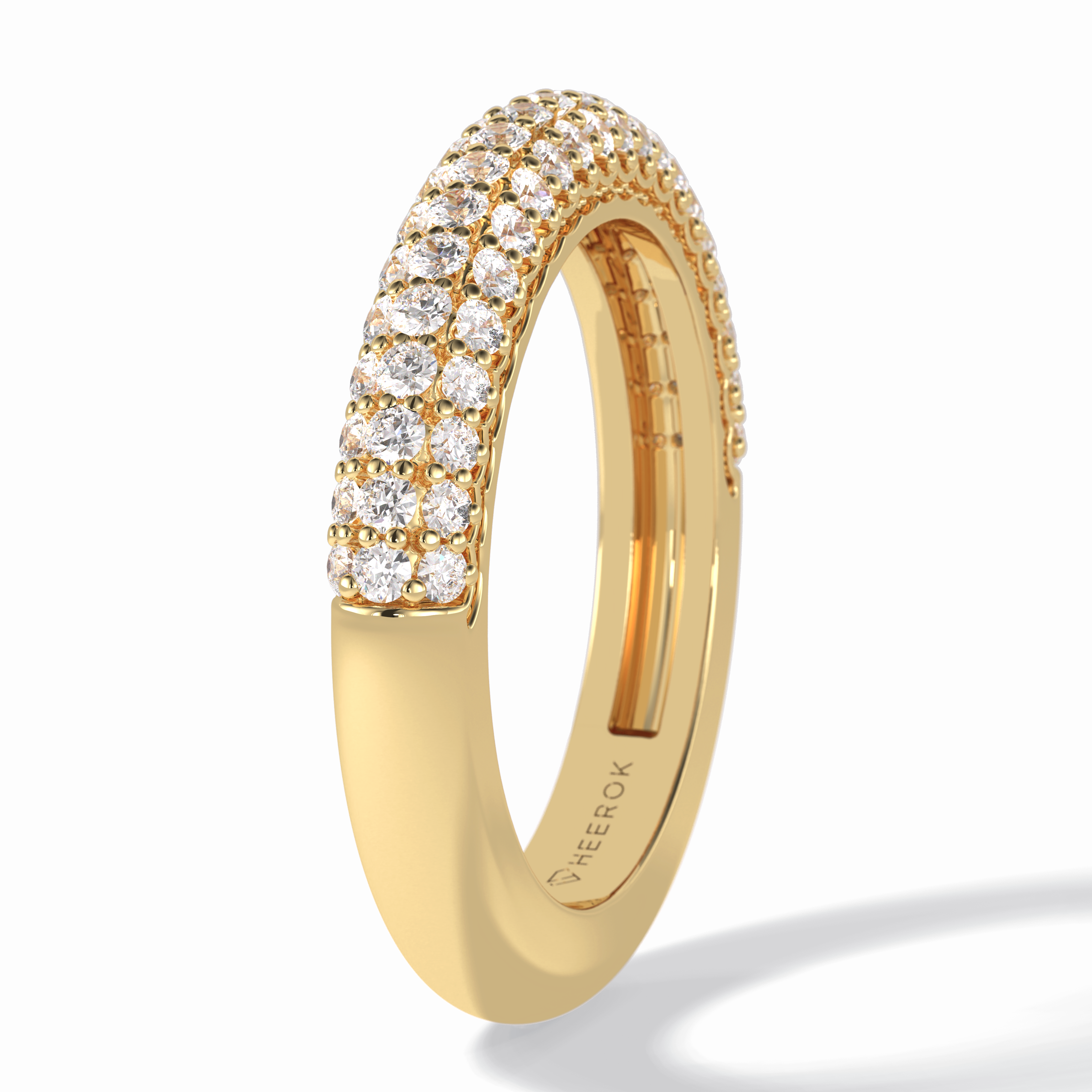 Luster 0.68 Carat Round VS1 Lab-Grown Wedding Band in 18K Yellow Gold