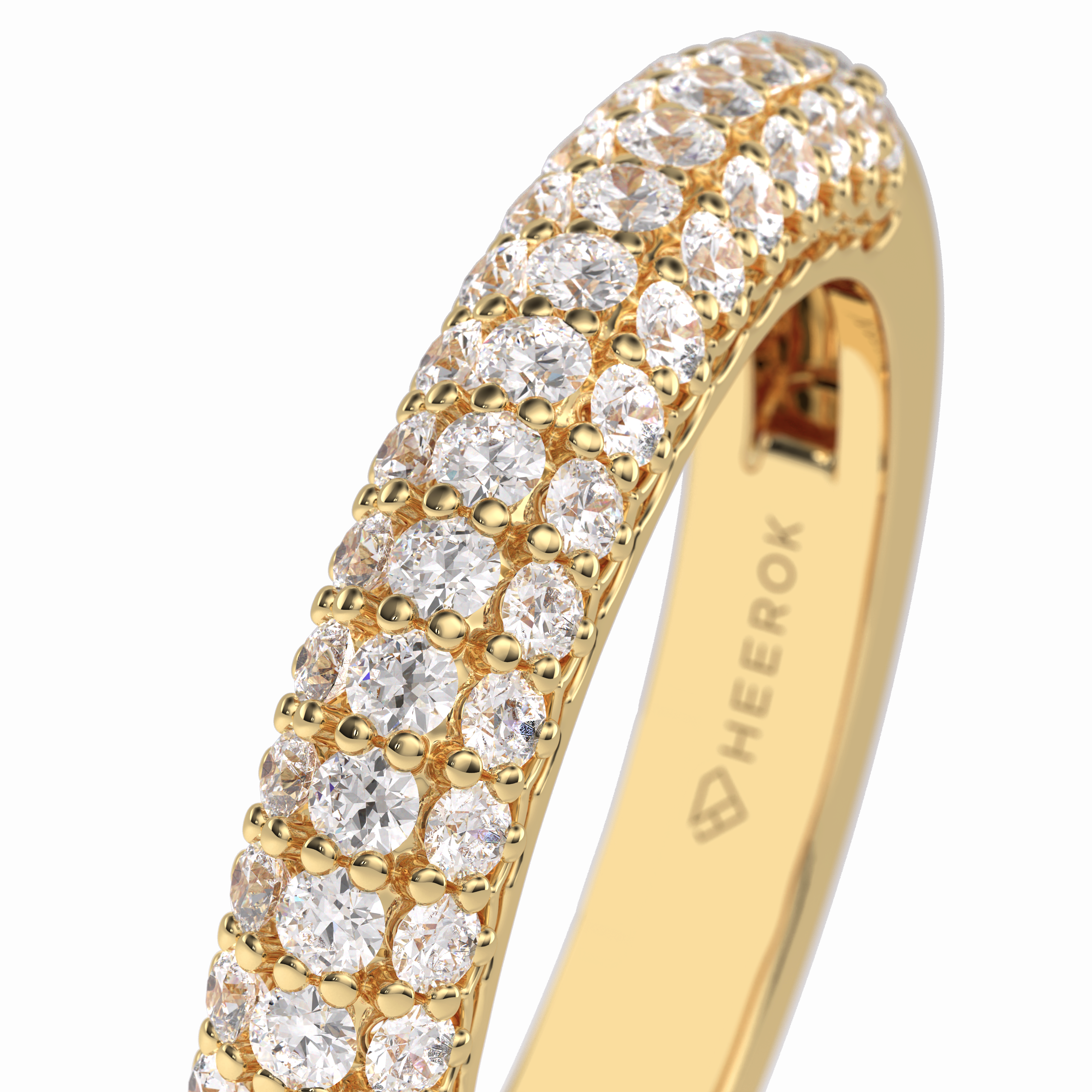 Luster 0.68 Carat Round VS1 Lab-Grown Wedding Band in 18K Yellow Gold