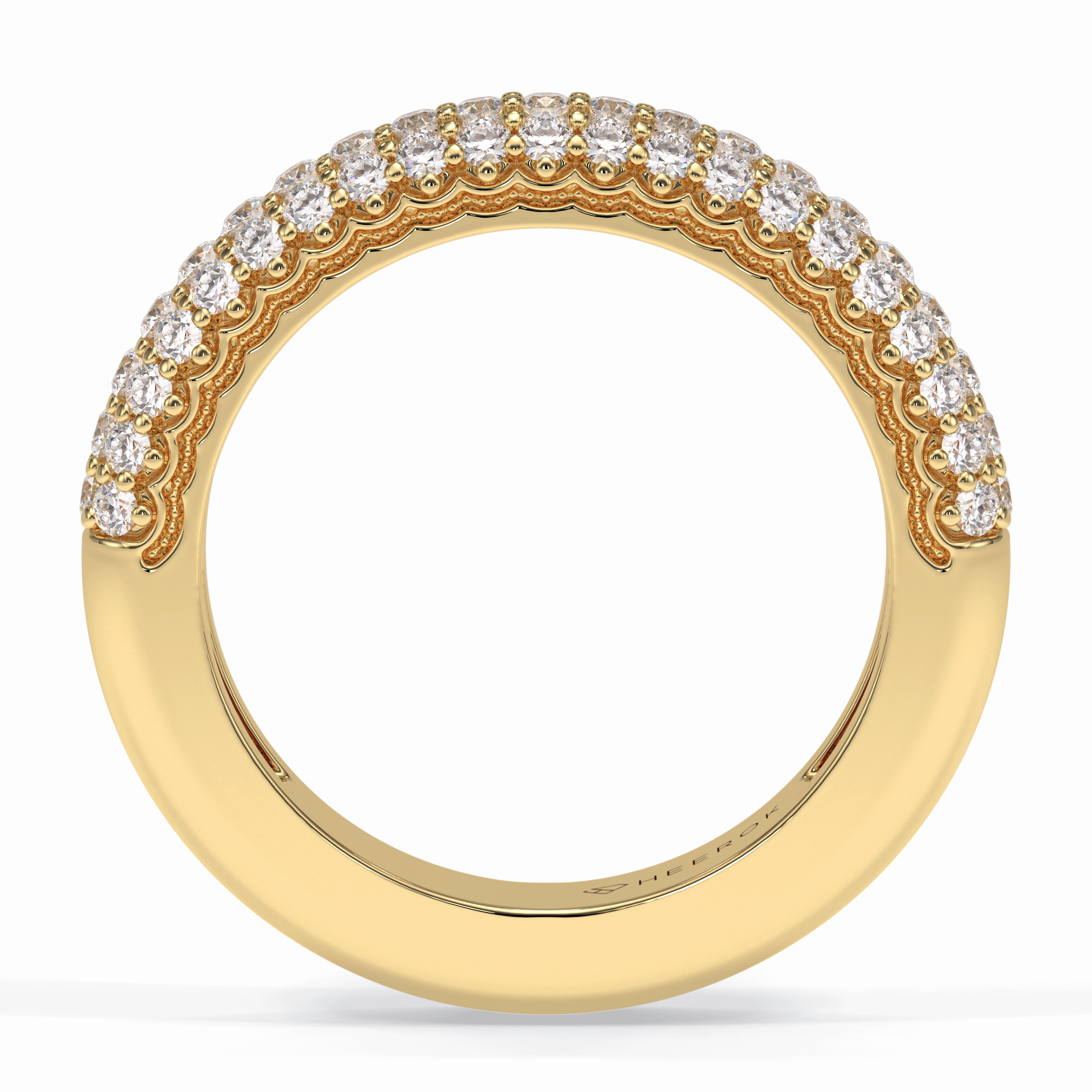 Luster 0.68 Carat Round VS1 Lab-Grown Wedding Band in 18K Yellow Gold