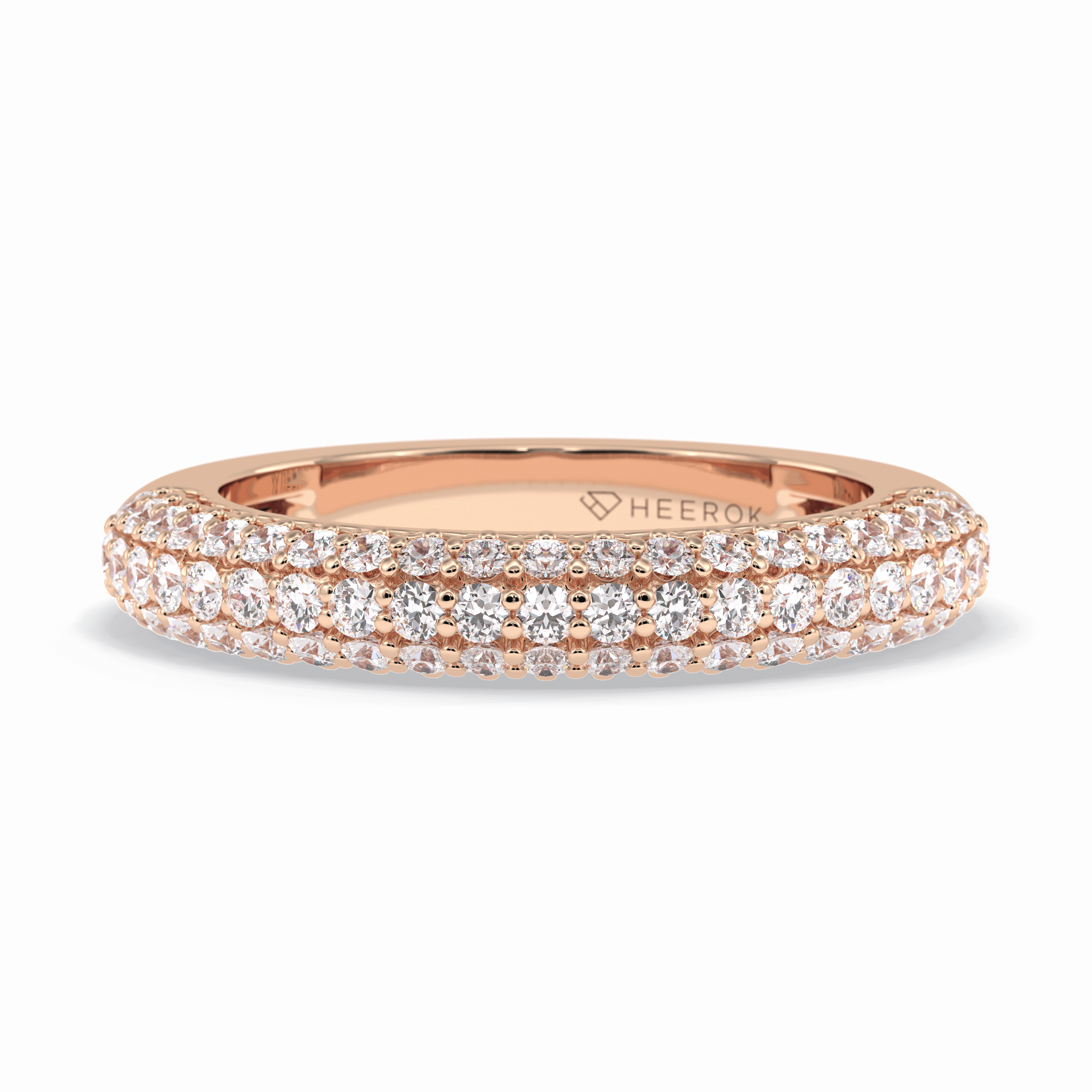 Luster 0.68 Carat Round VS1 Lab-Grown Wedding Band in 18K Rose Gold