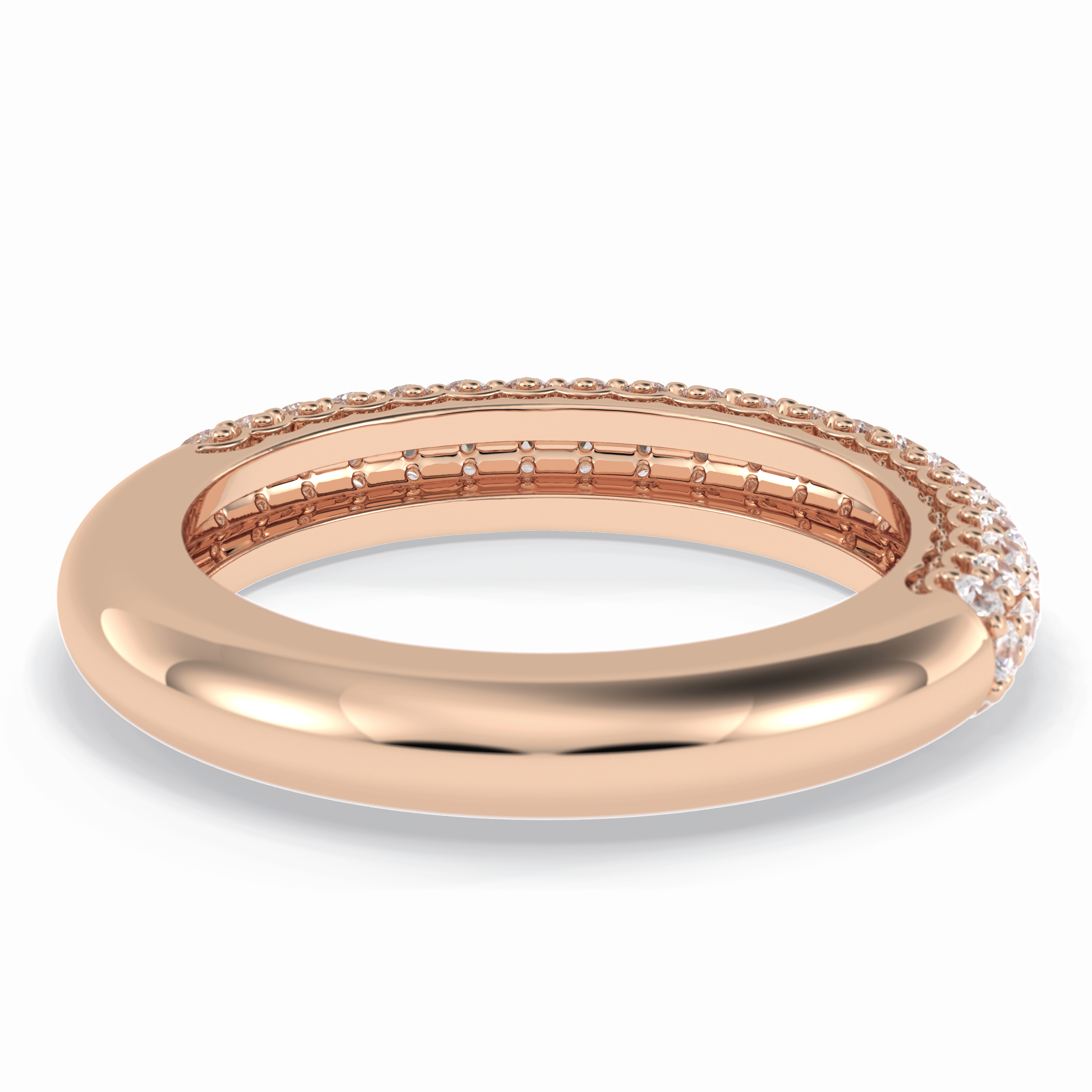 Luster 0.68 Carat Round VS1 Lab-Grown Wedding Band in 18K Rose Gold