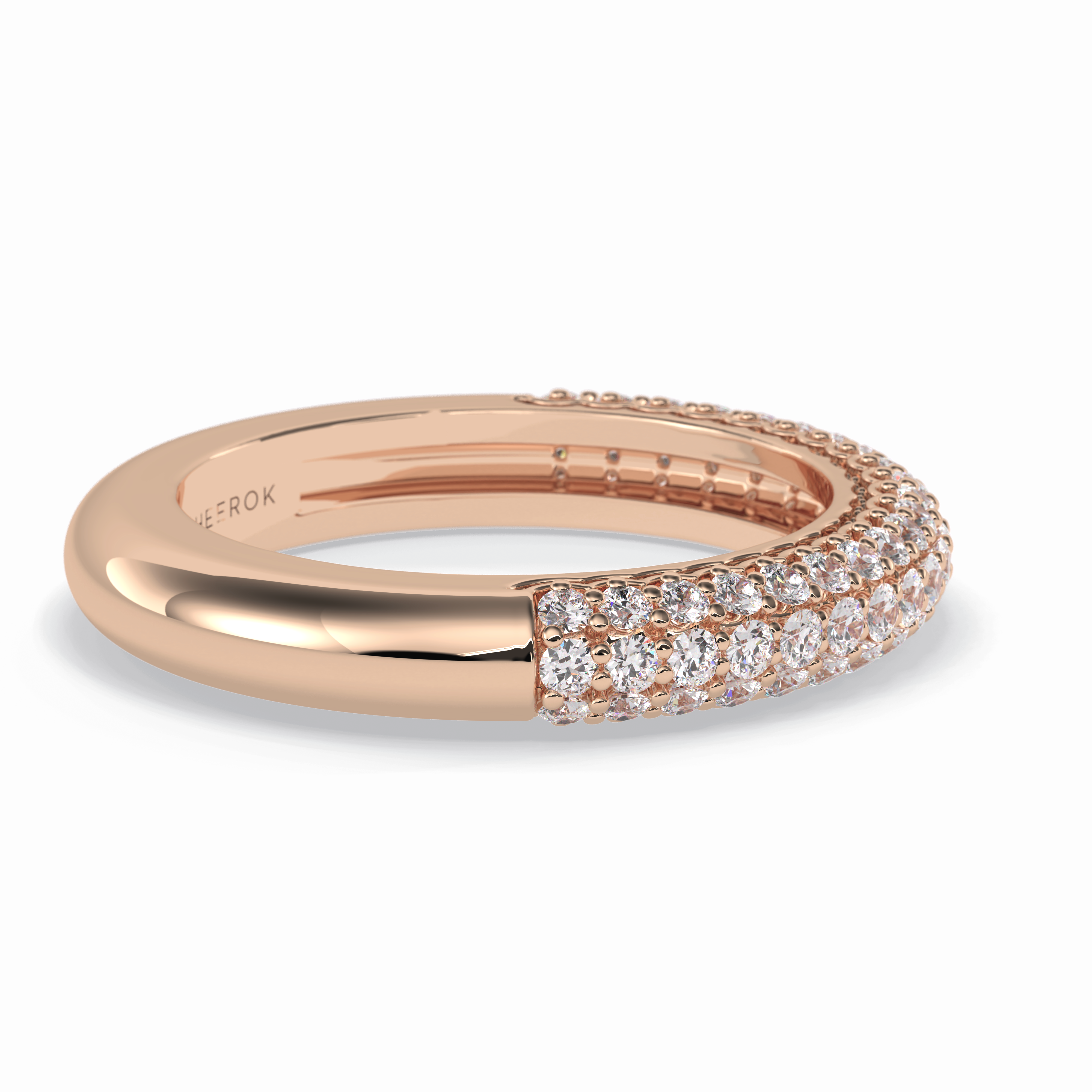 Luster 0.68 Carat Round VS1 Lab-Grown Wedding Band in 18K Rose Gold