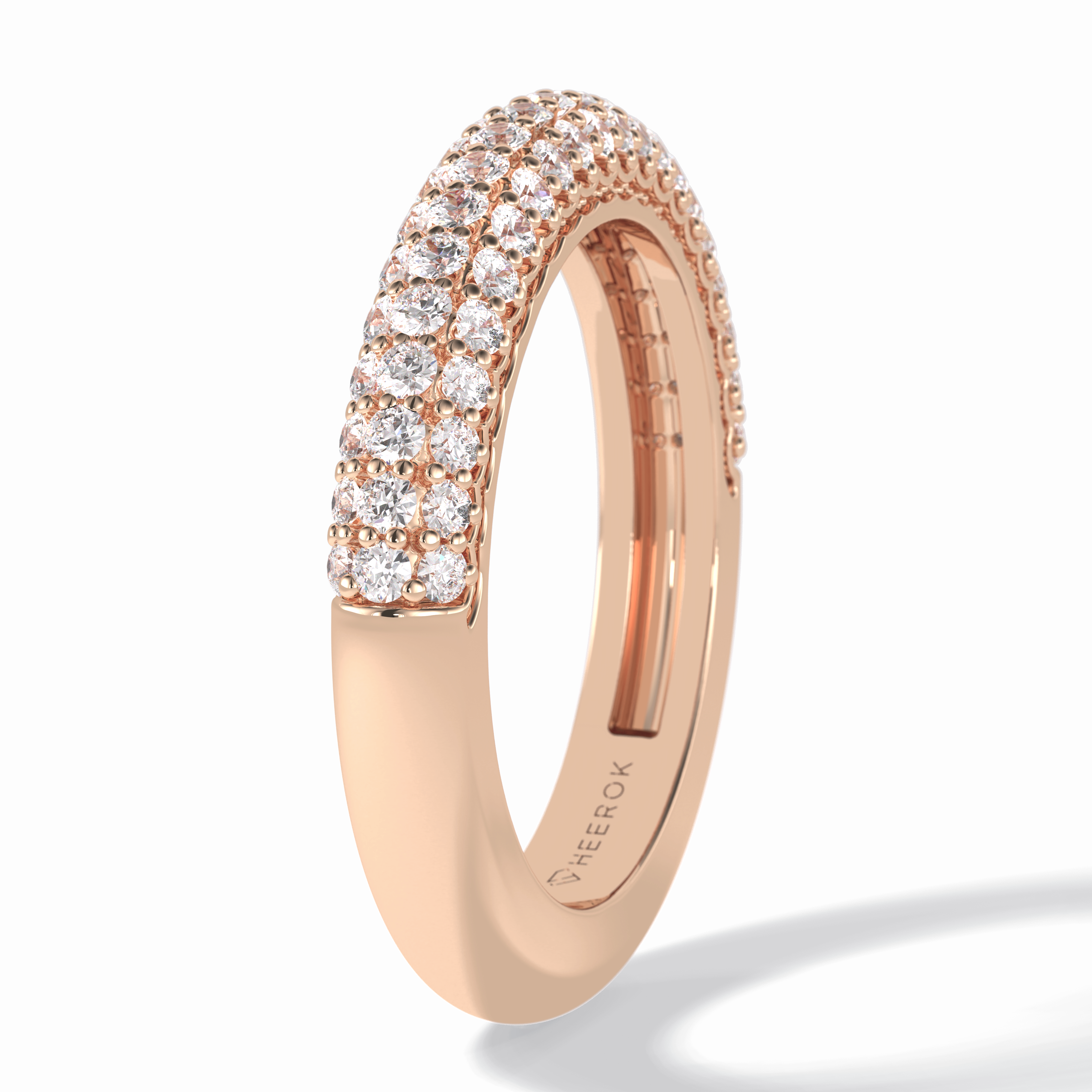 Luster 0.68 Carat Round VS1 Lab-Grown Wedding Band in 18K Rose Gold