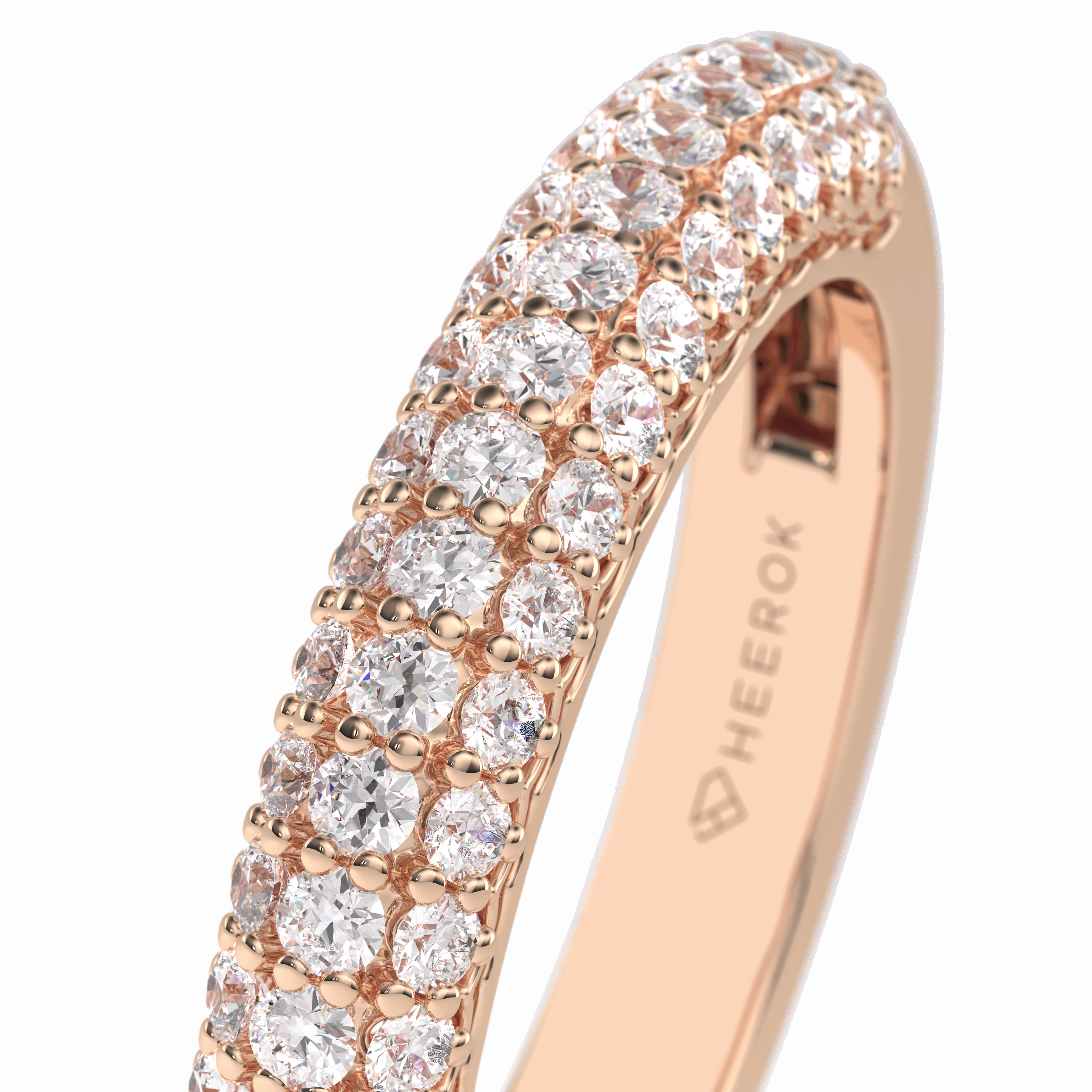 Luster 0.68 Carat Round VS1 Lab-Grown Wedding Band in 18K Rose Gold