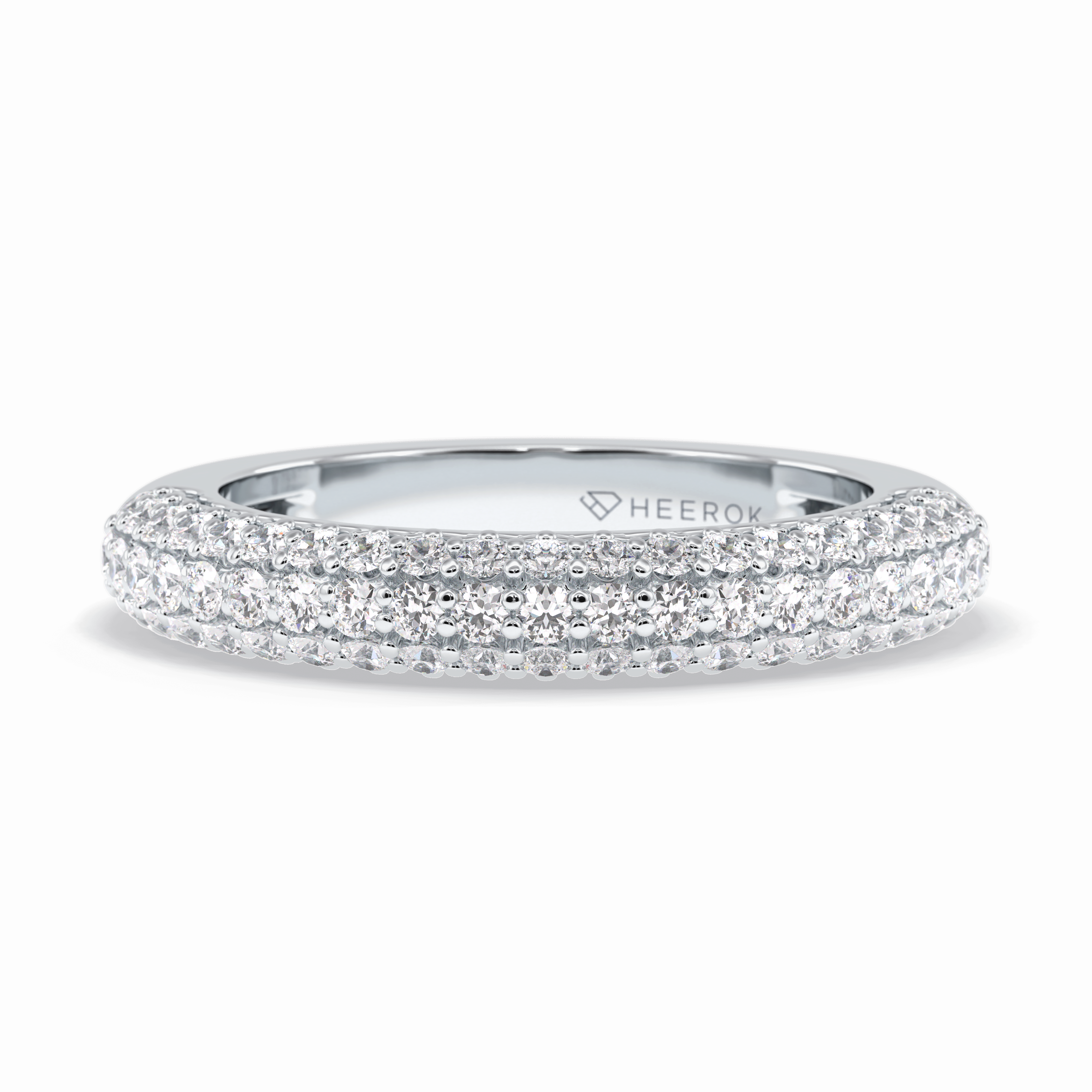 Luster 0.68 Carat Round VS1 Lab-Grown Wedding Band in 18K White Gold