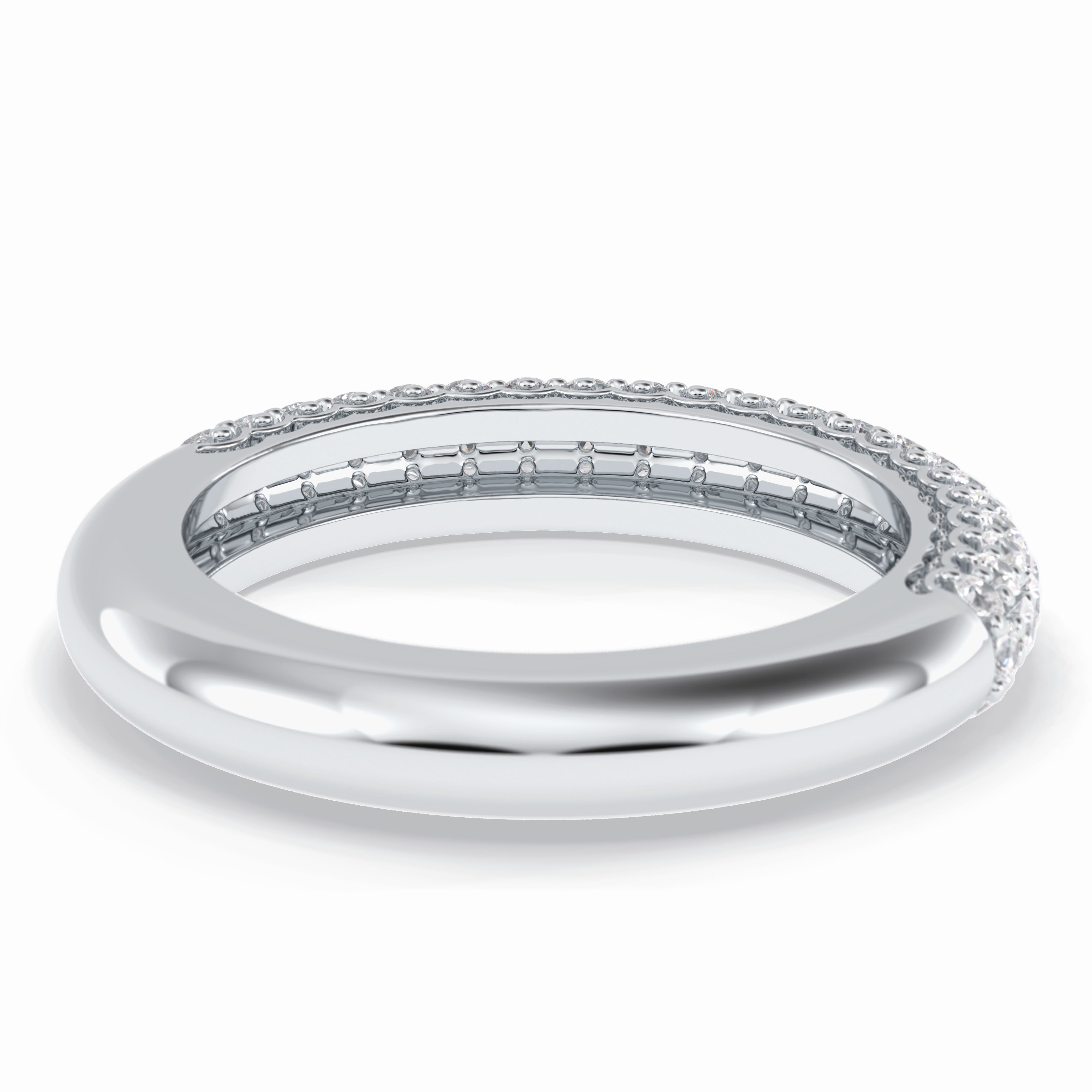 Luster 0.68 Carat Round VS1 Lab-Grown Wedding Band in 18K White Gold