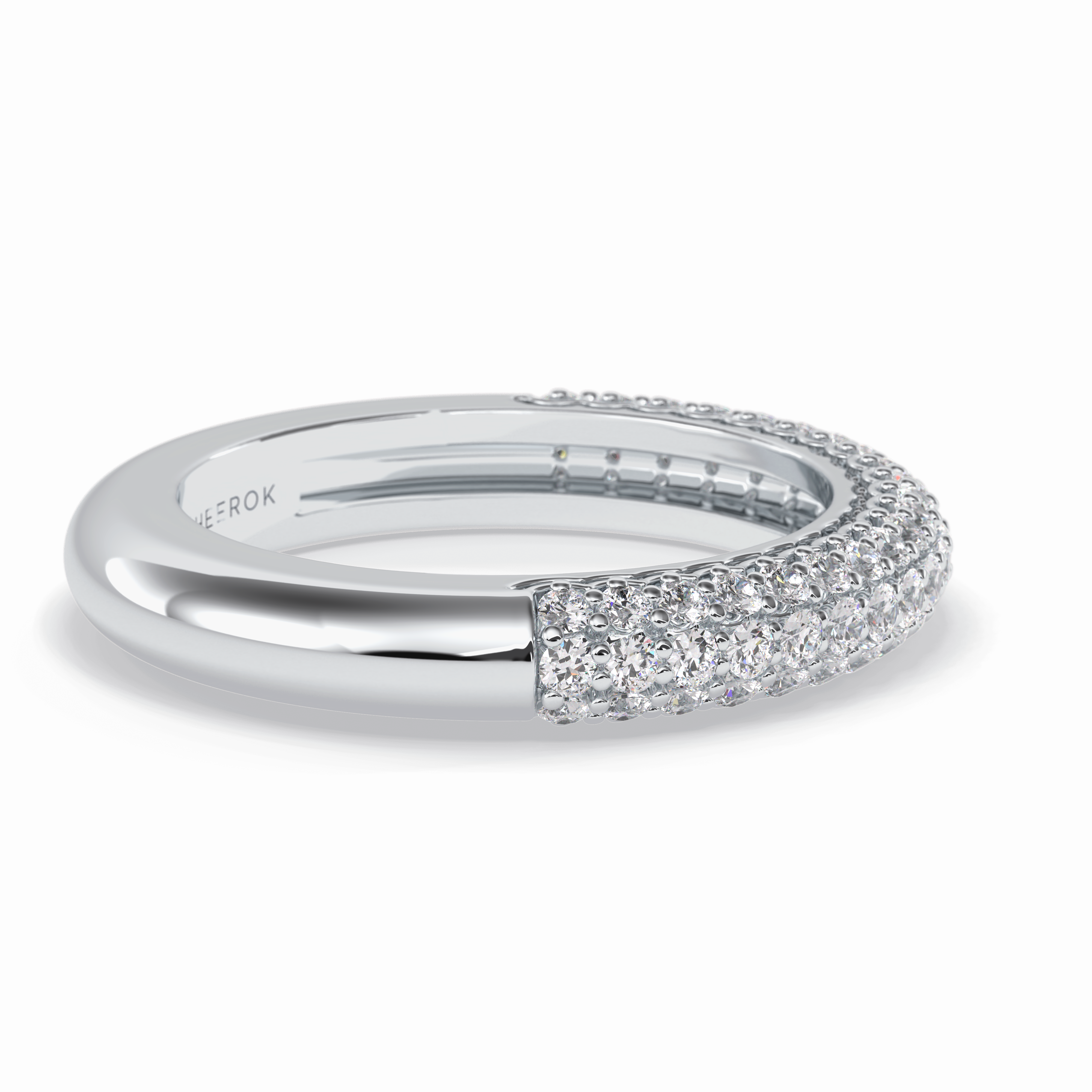 Luster 0.68 Carat Round VS1 Lab-Grown Wedding Band in 18K White Gold