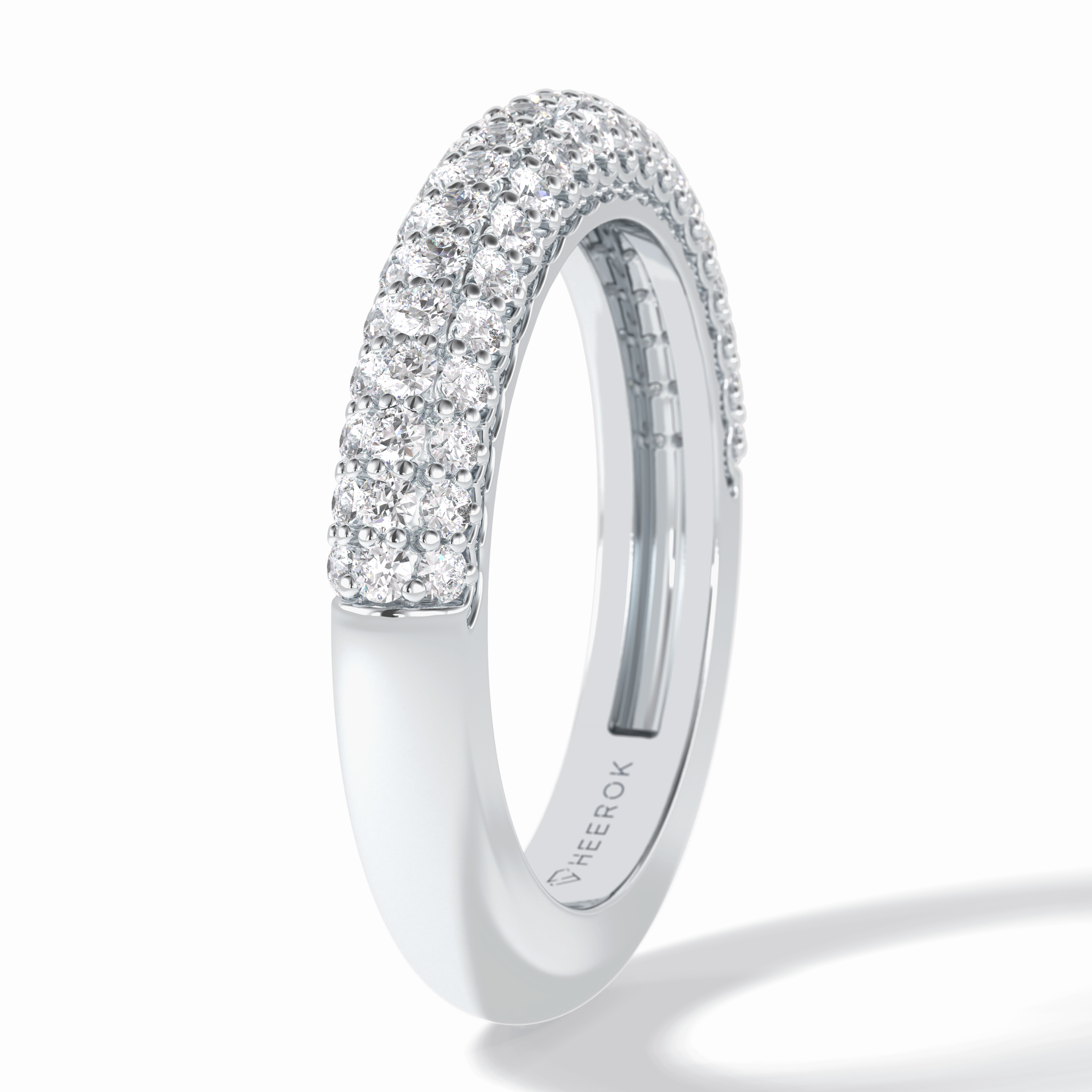 Luster 0.68 Carat Round VS1 Lab-Grown Wedding Band in 18K White Gold