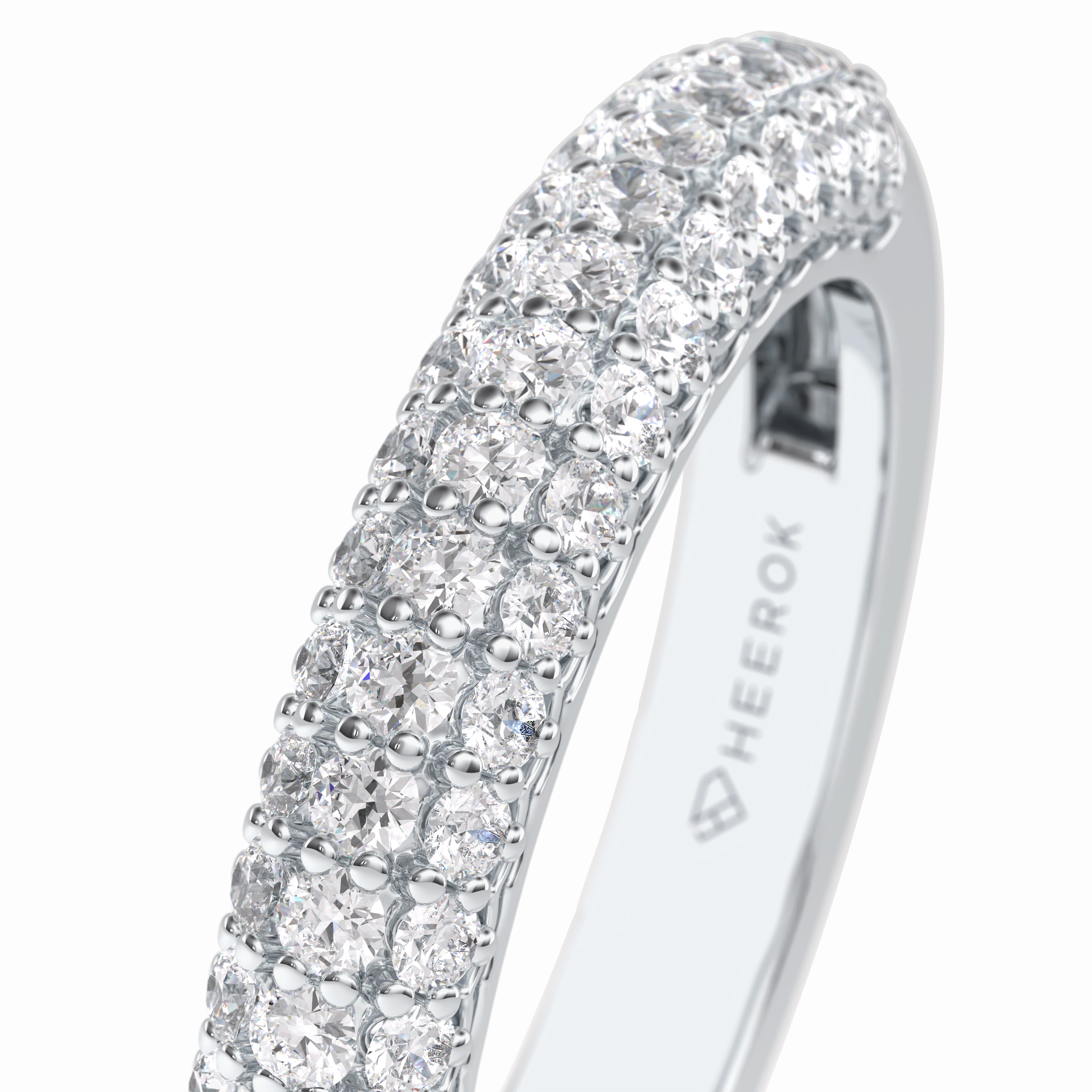 Luster 0.68 Carat Round VS1 Lab-Grown Wedding Band in 18K White Gold