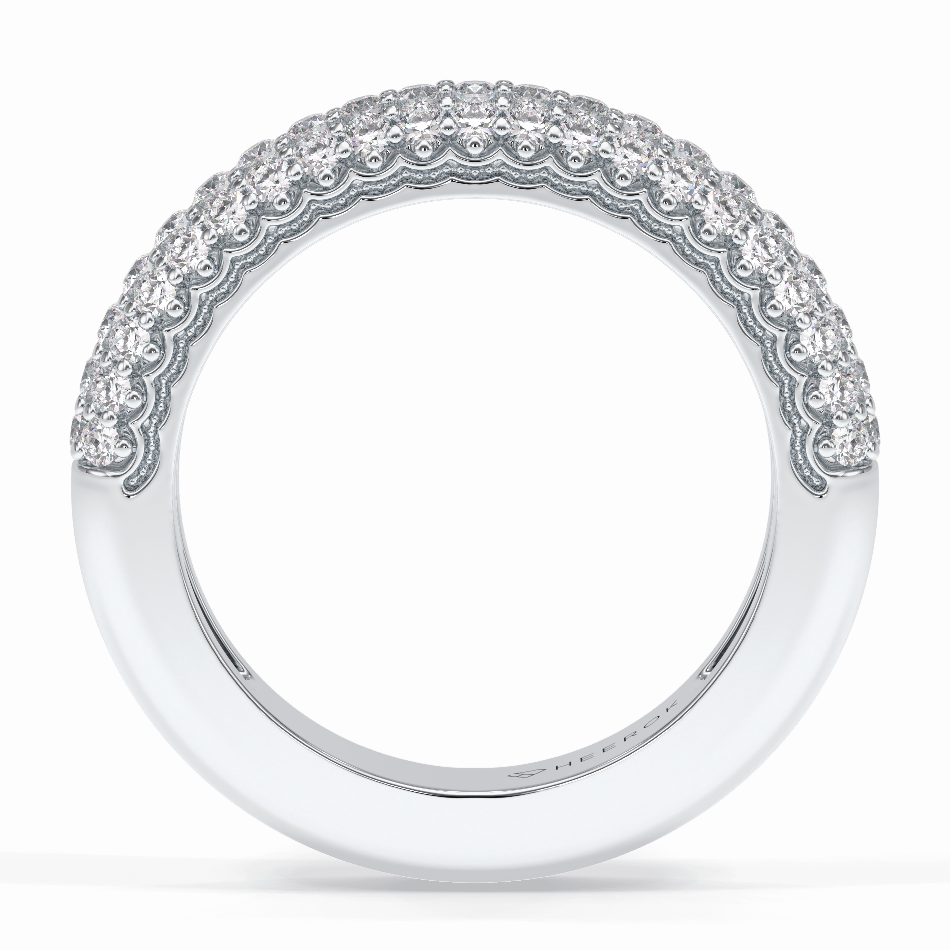 Luster 0.68 Carat Round VS1 Lab-Grown Wedding Band in 18K White Gold