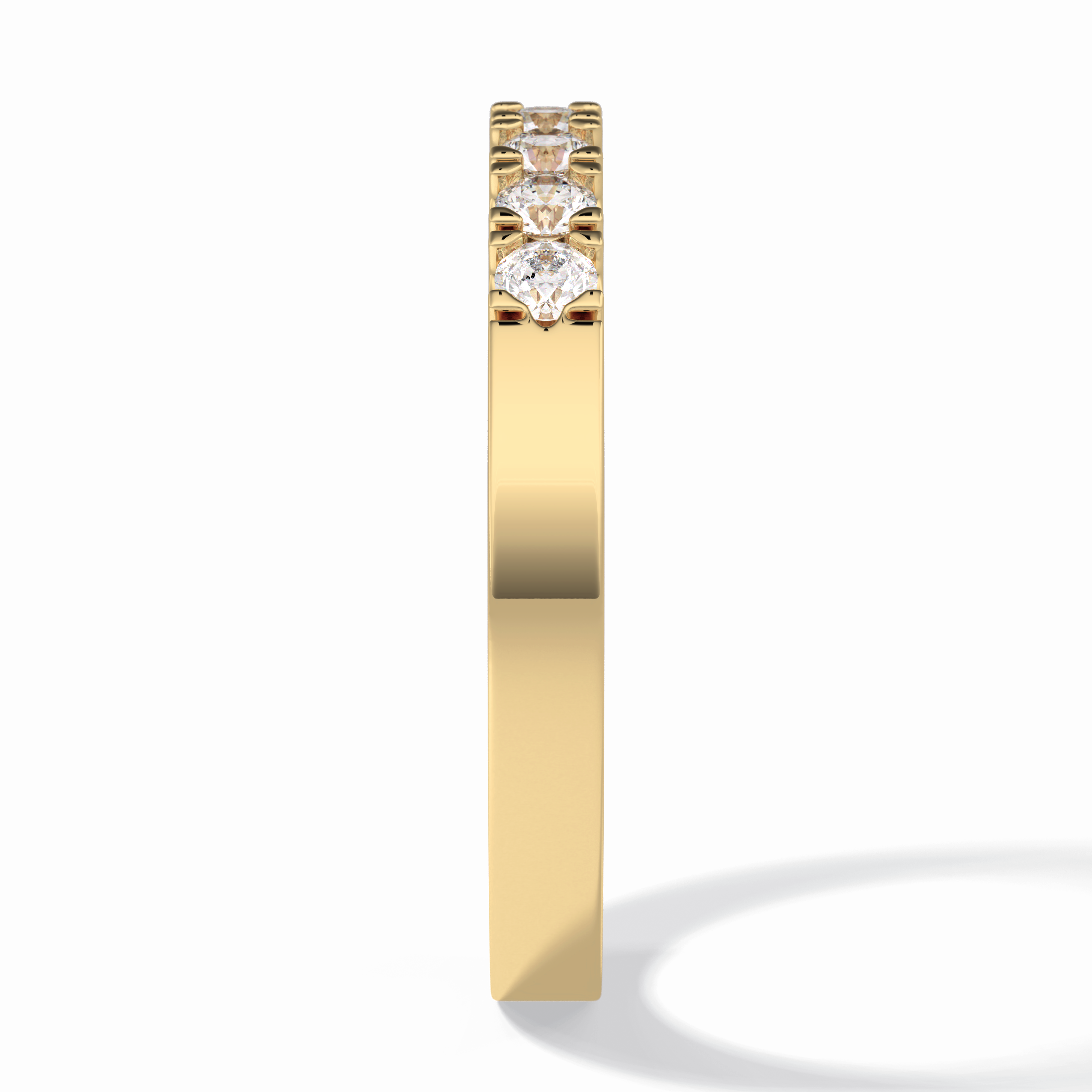 GlintRow 0.46 Carat Round VS1 Lab-Grown Wedding Band in 18K Yellow Gold