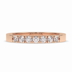 GlintRow 0.46 Carat Round VS1 Lab-Grown Wedding Band in 18K Rose Gold