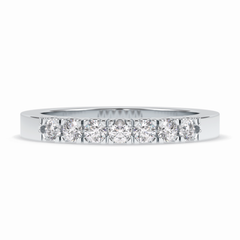 GlintRow 0.46 Carat Round VS1 Lab-Grown Wedding Band in 18K White Gold
