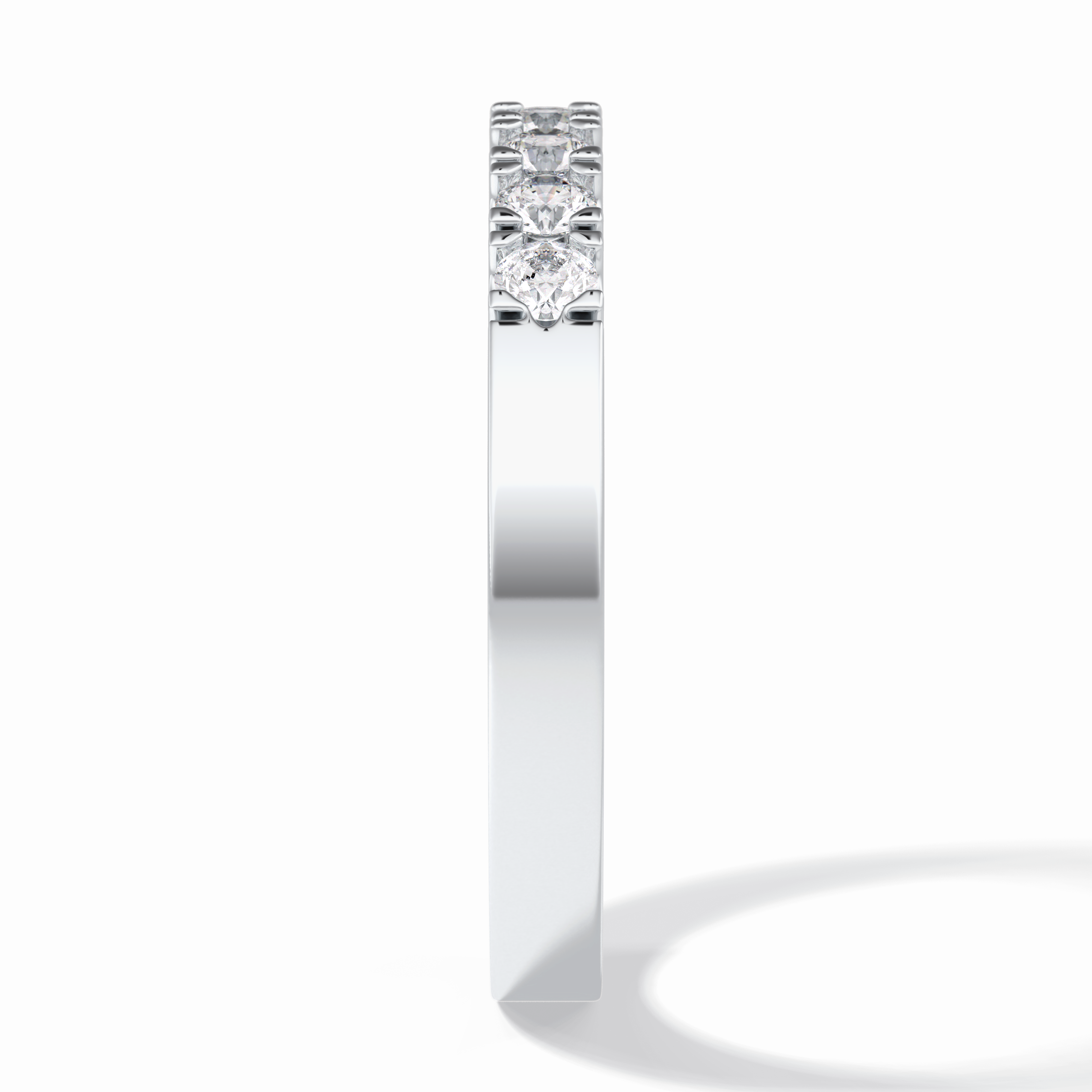 GlintRow 0.46 Carat Round VS1 Lab-Grown Wedding Band in 18K White Gold