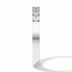 GlintRow 0.46 Carat Round VS1 Lab-Grown Wedding Band in 18K White Gold