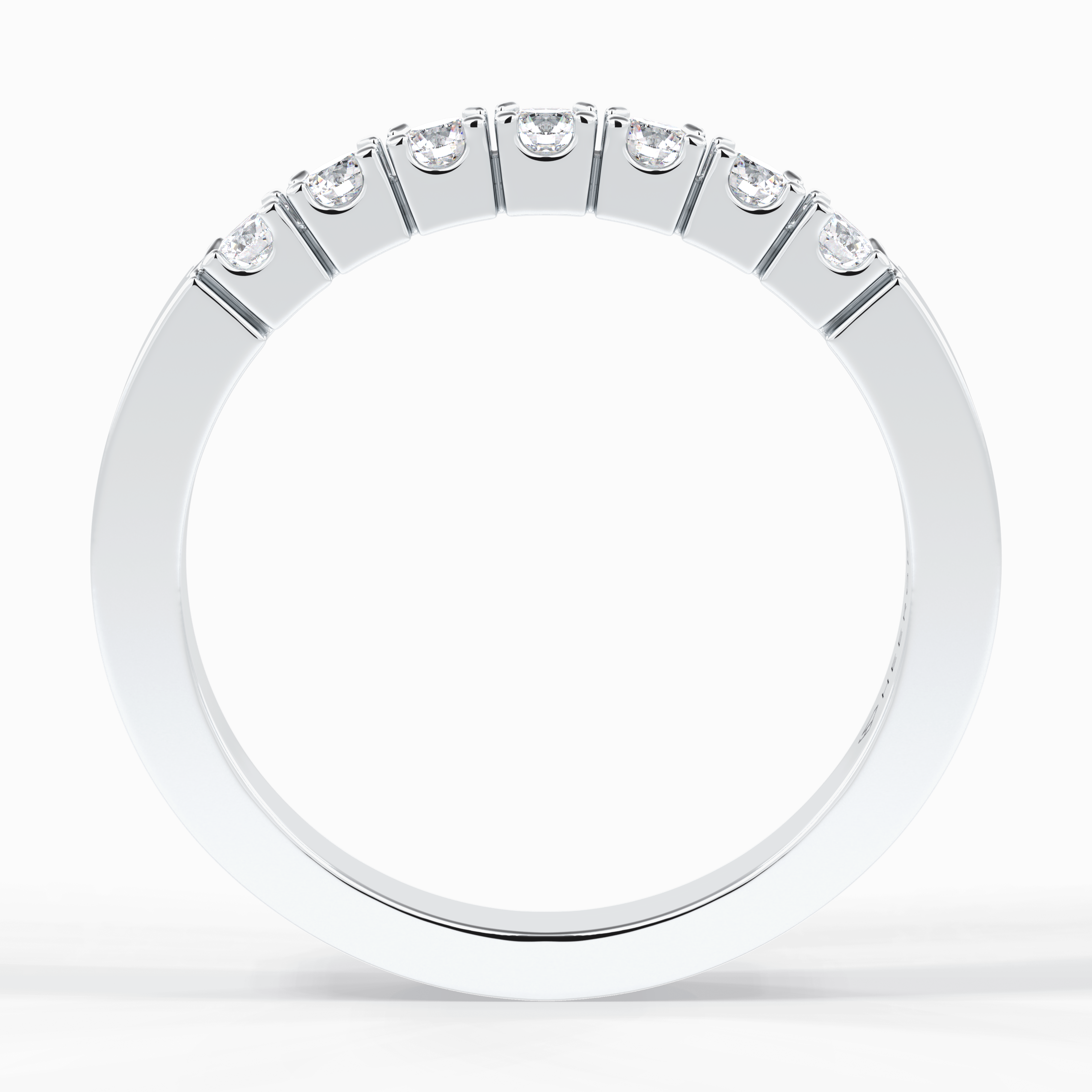 GlintRow 0.46 Carat Round VS1 Lab-Grown Wedding Band in 18K White Gold