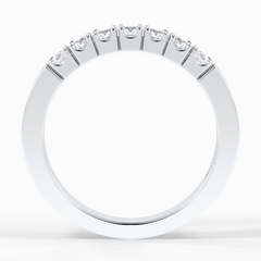 GlintRow 0.46 Carat Round VS1 Lab-Grown Wedding Band in 18K White Gold