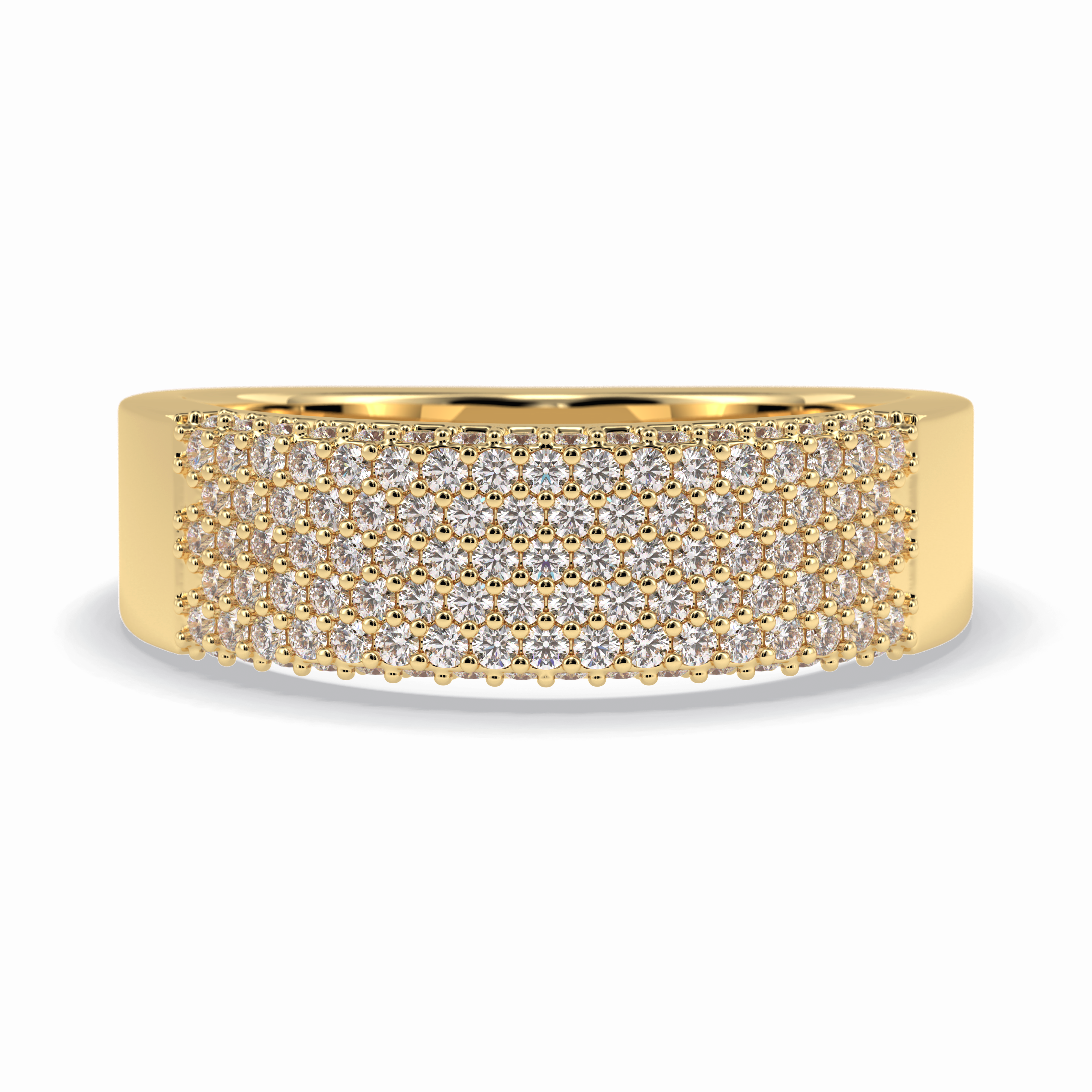 Starlit 0.46 Carat Round VS1 Lab-Grown Wedding Band in 18K Yellow Gold