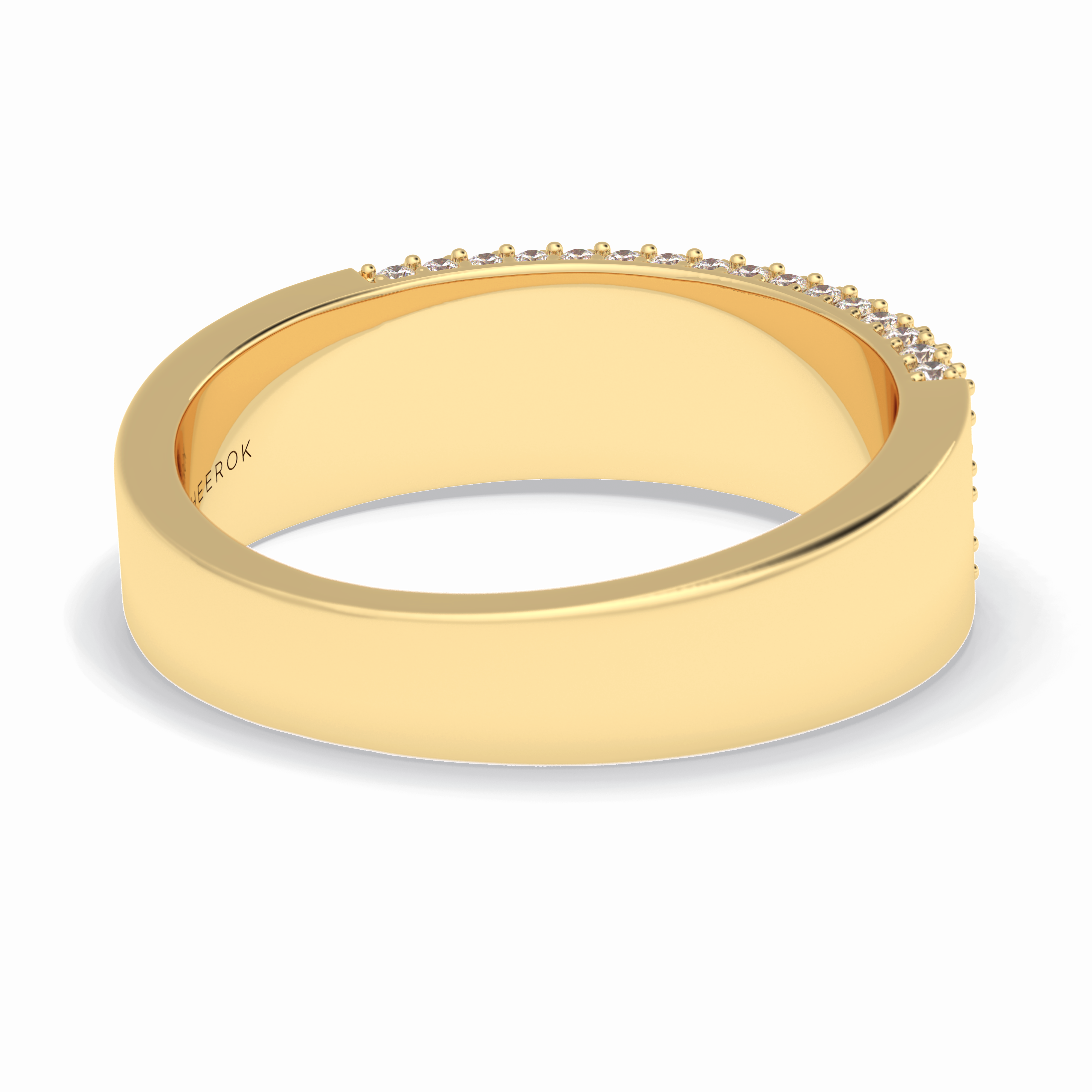 Starlit 0.46 Carat Round VS1 Lab-Grown Wedding Band in 18K Yellow Gold