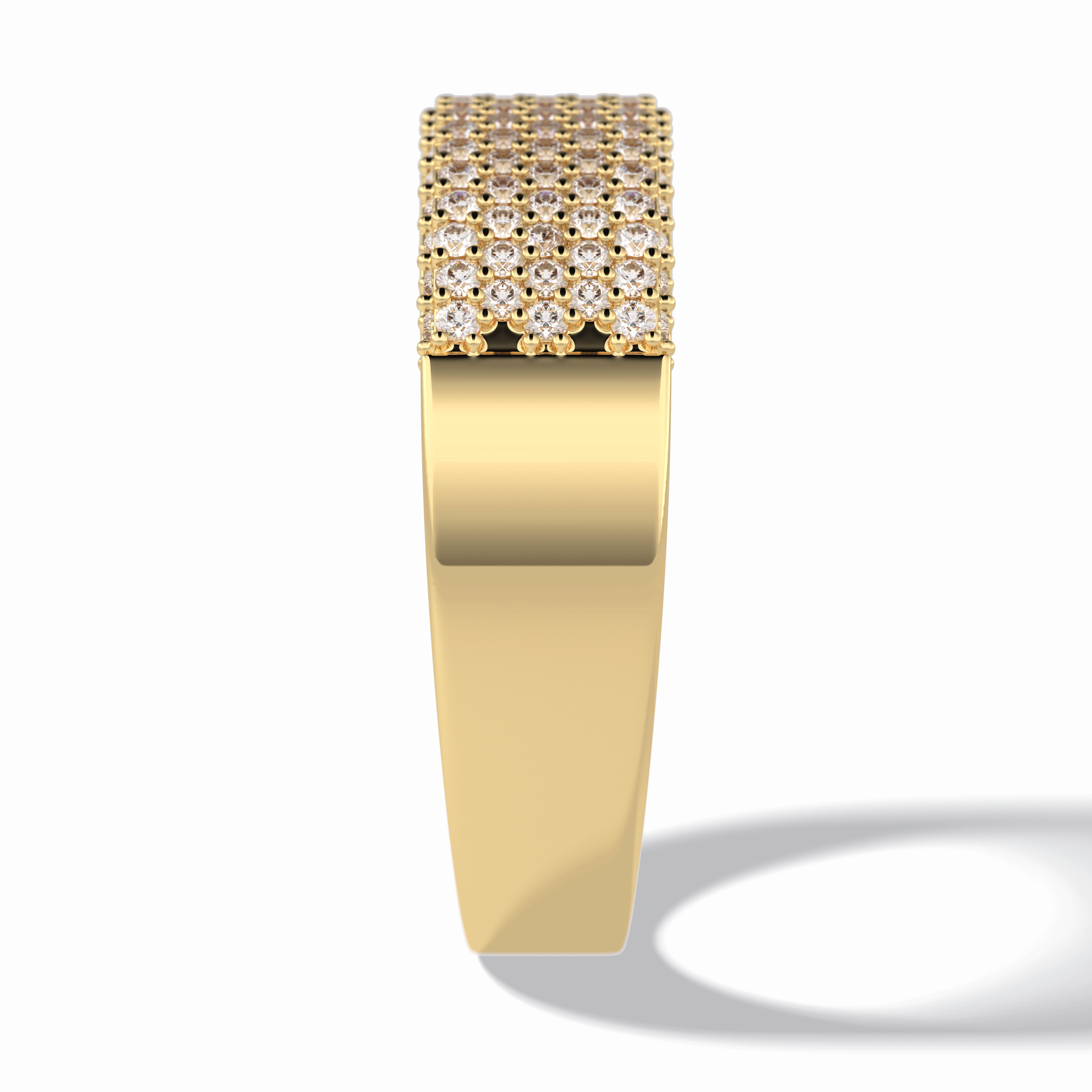 Starlit 0.46 Carat Round VS1 Lab-Grown Wedding Band in 18K Yellow Gold