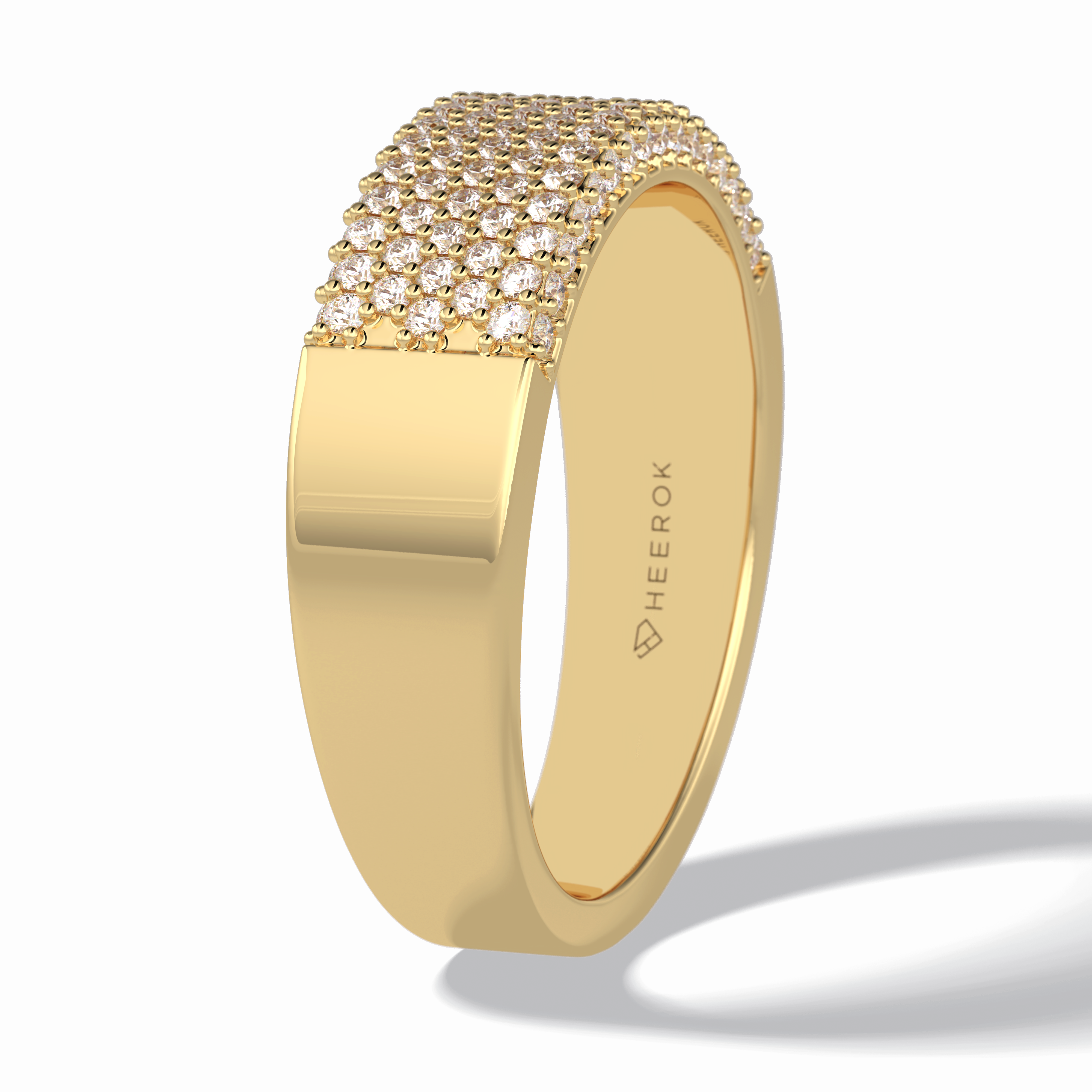 Starlit 0.46 Carat Round VS1 Lab-Grown Wedding Band in 18K Yellow Gold