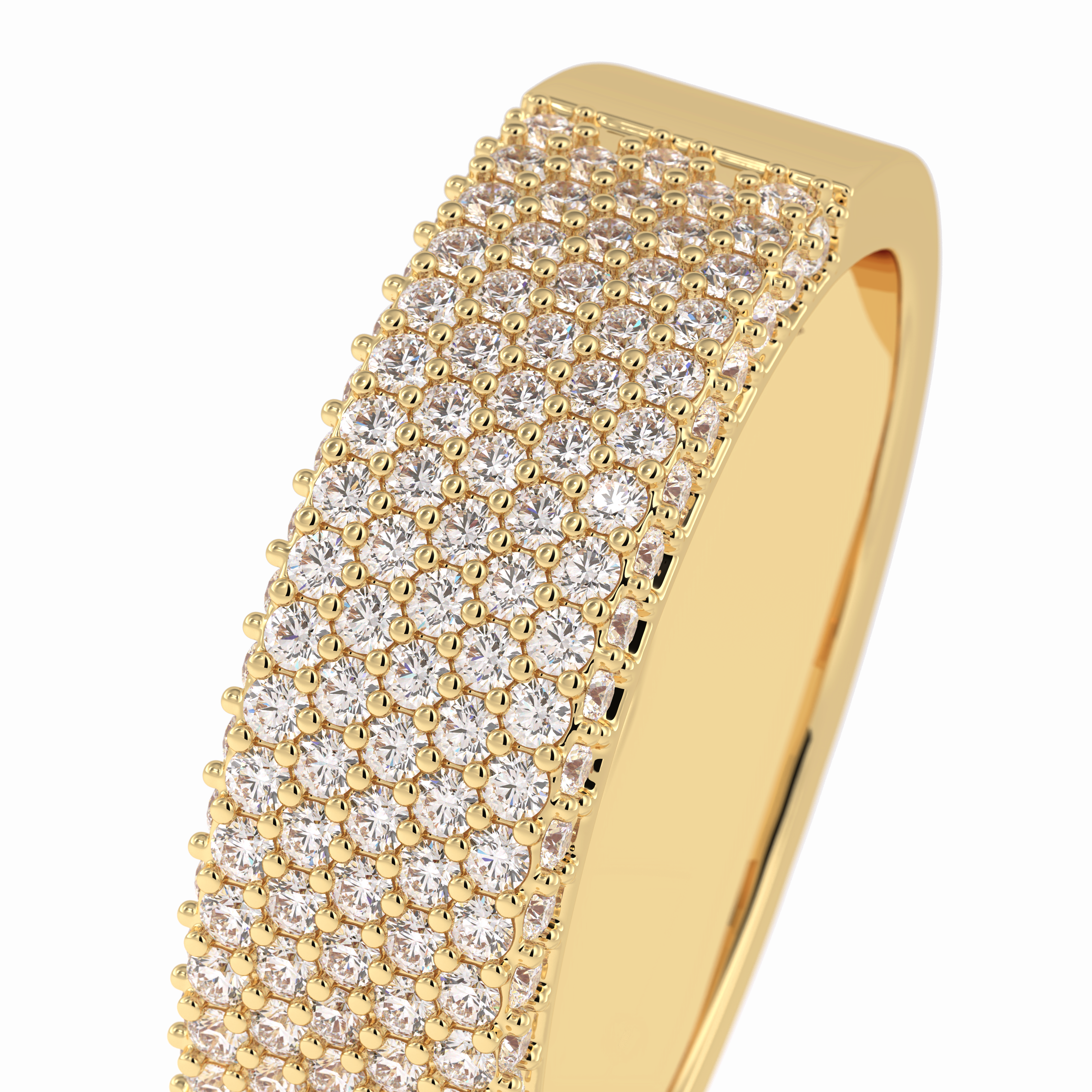 Starlit 0.46 Carat Round VS1 Lab-Grown Wedding Band in 18K Yellow Gold