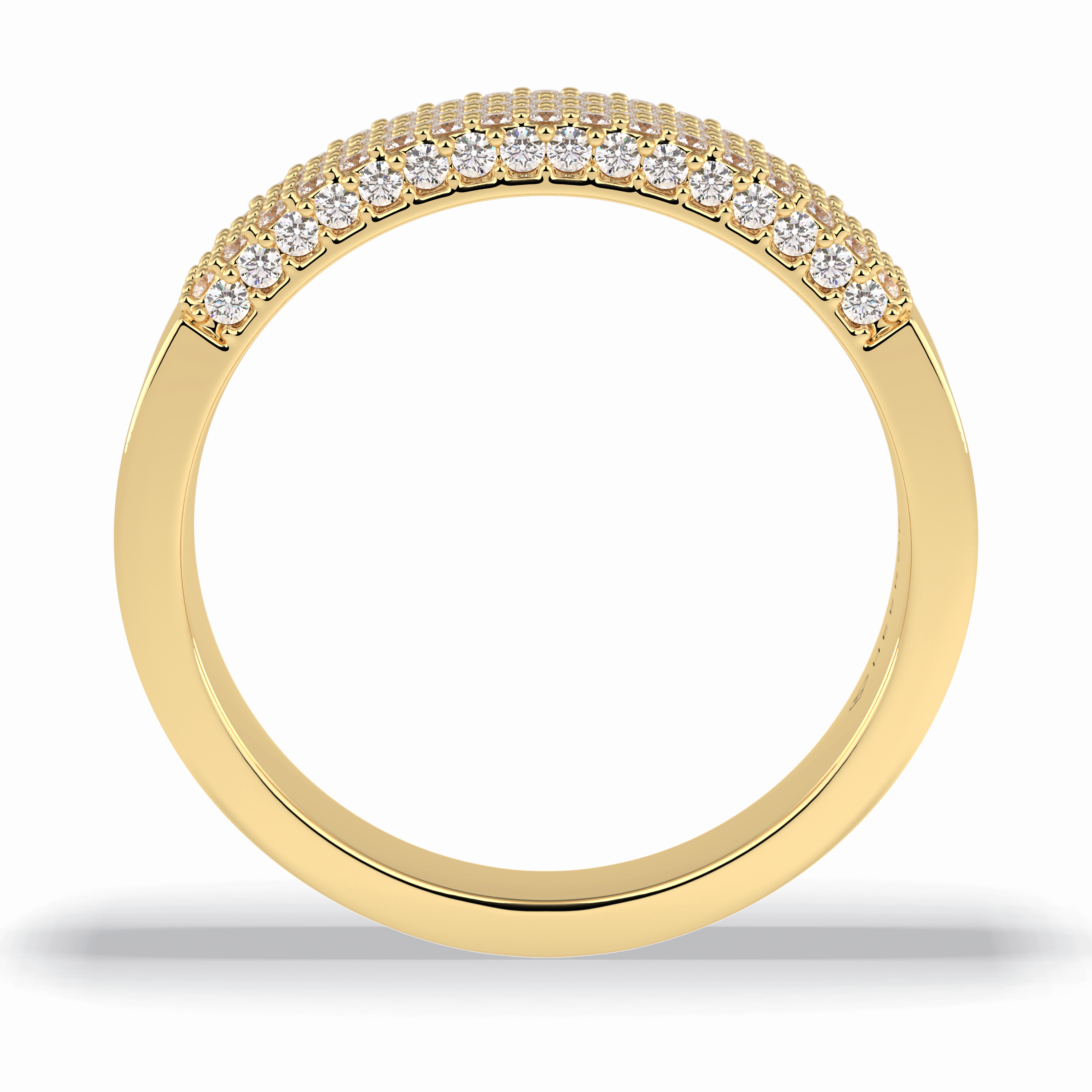 Starlit 0.46 Carat Round VS1 Lab-Grown Wedding Band in 18K Yellow Gold