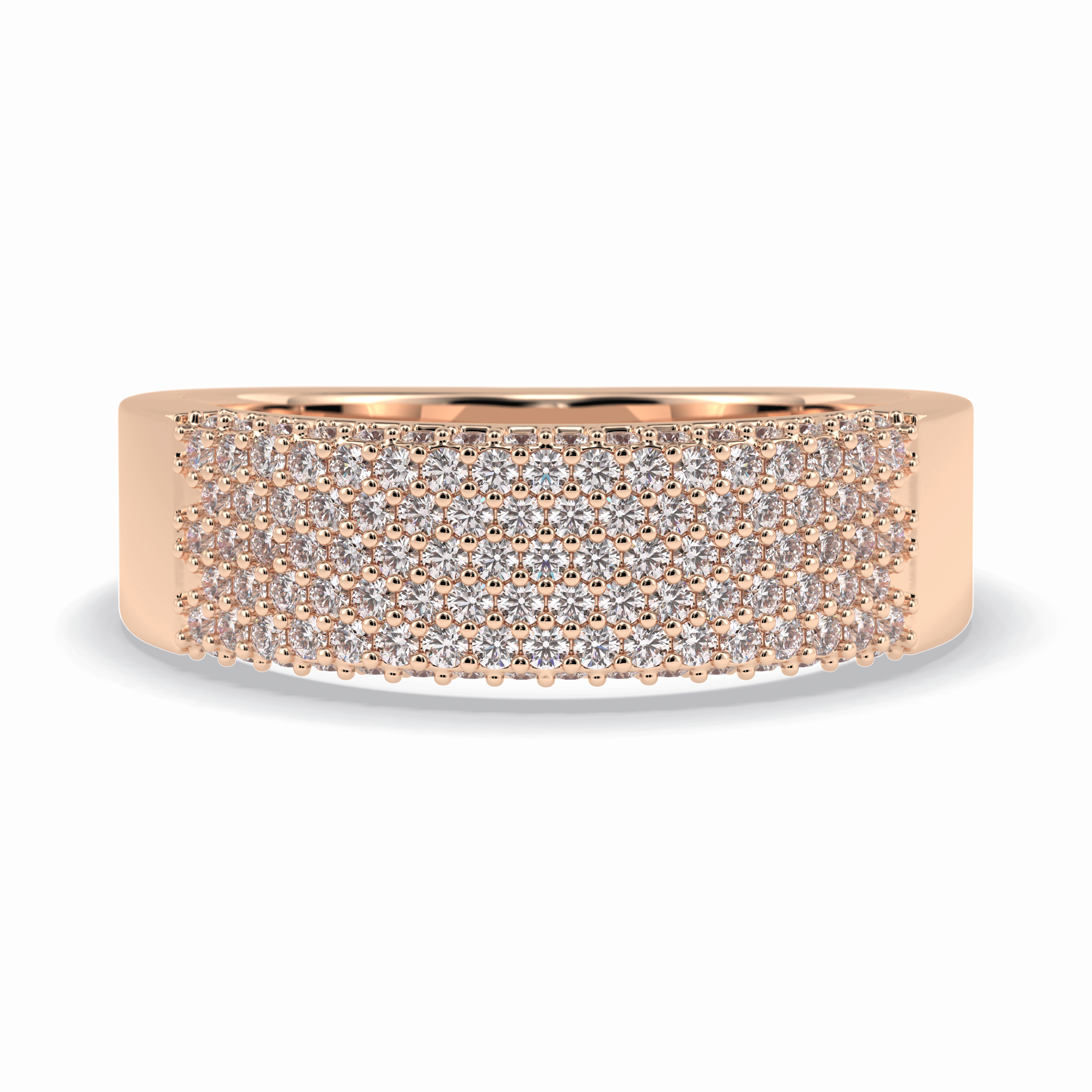 Starlit 0.46 Carat Round VS1 Lab-Grown Wedding Band in 18K Rose Gold