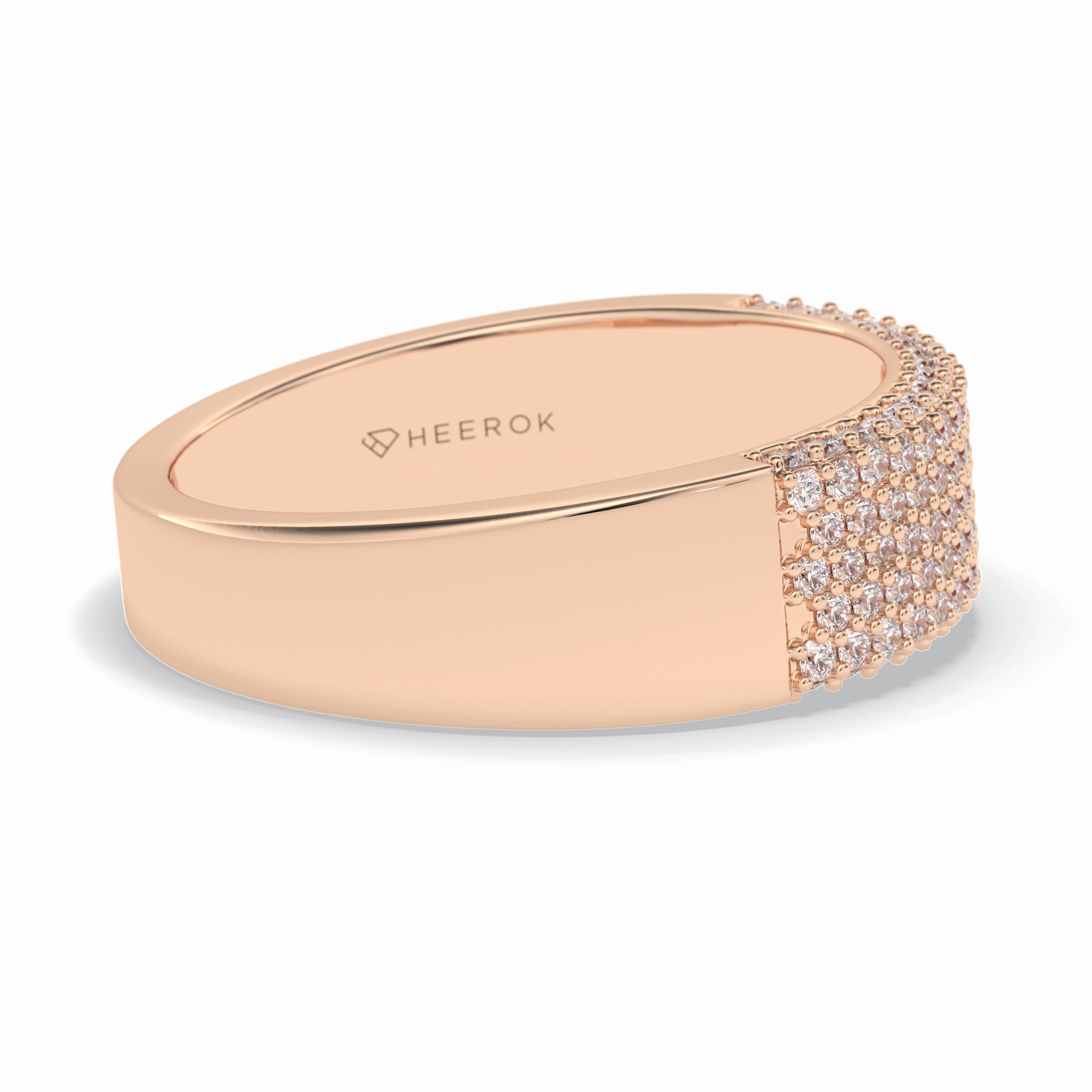 Starlit 0.46 Carat Round VS1 Lab-Grown Wedding Band in 18K Rose Gold