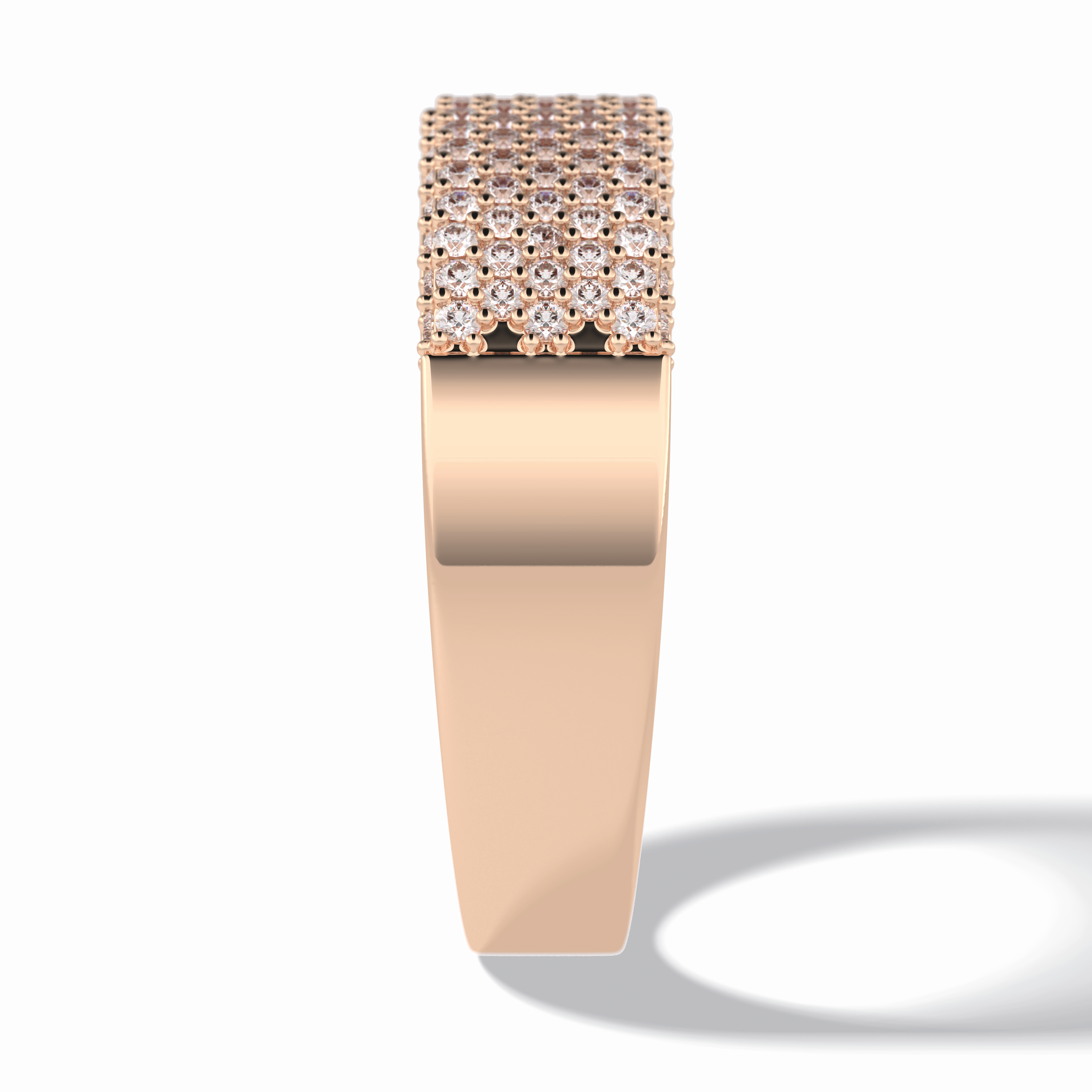 Starlit 0.46 Carat Round VS1 Lab-Grown Wedding Band in 18K Rose Gold