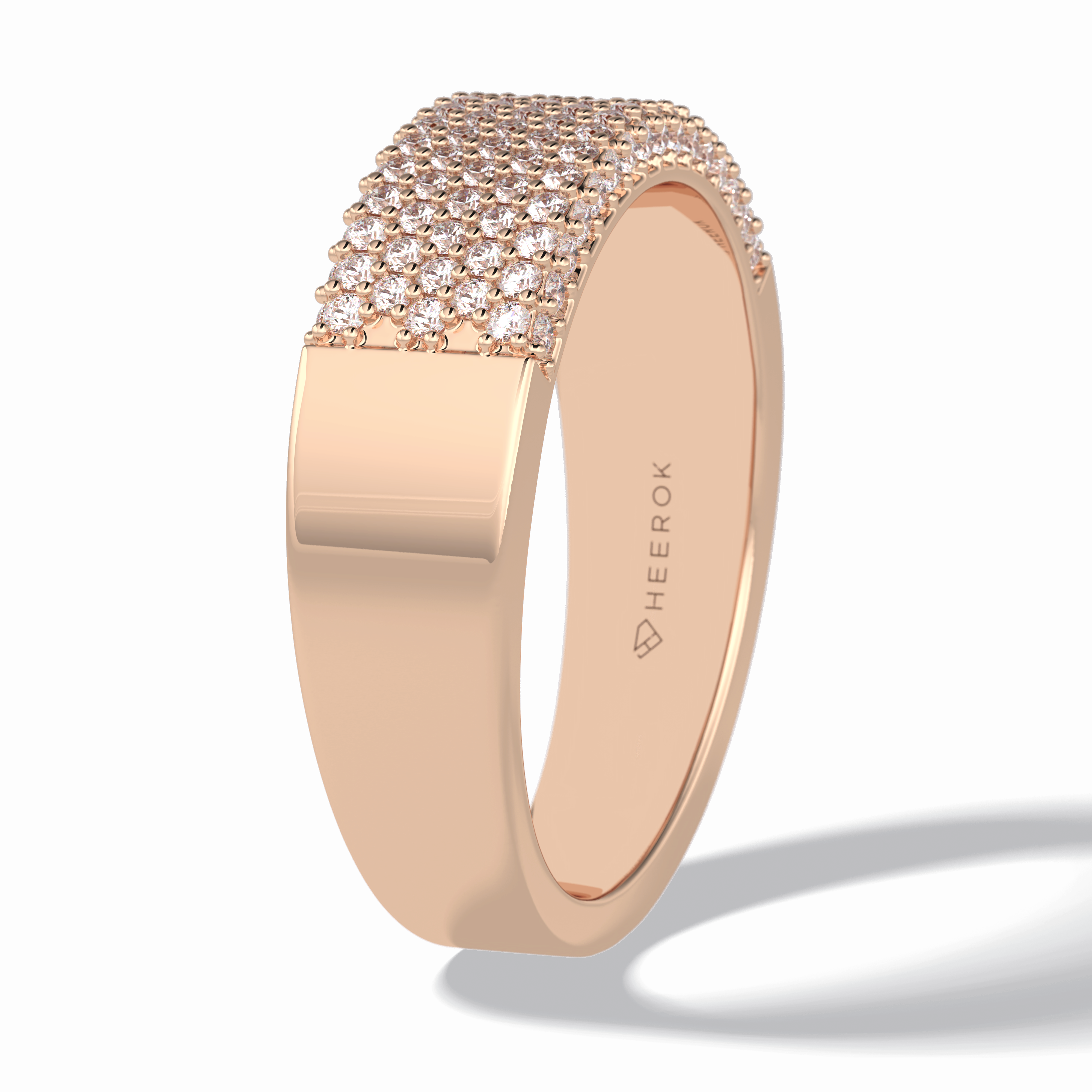 Starlit 0.46 Carat Round VS1 Lab-Grown Wedding Band in 18K Rose Gold