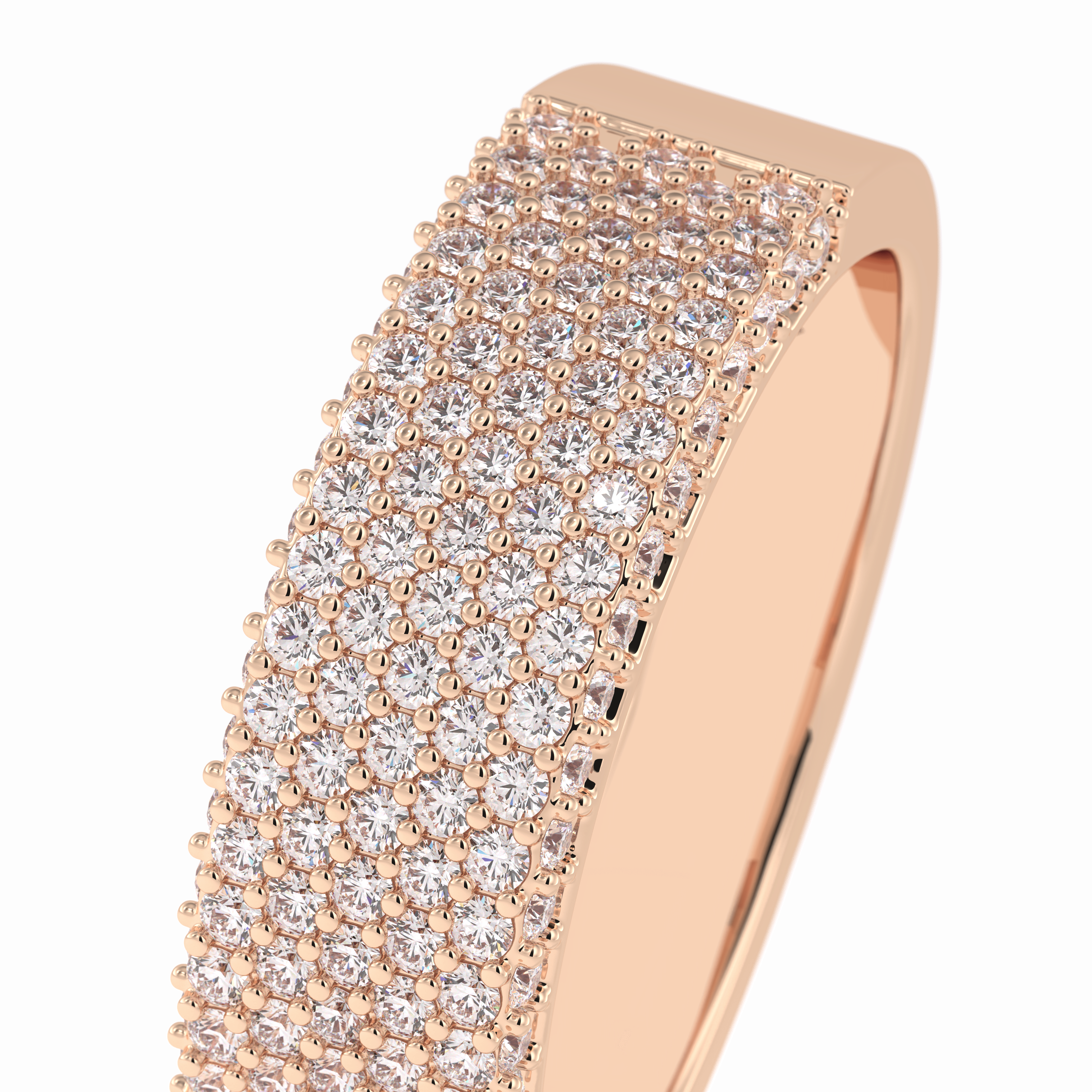 Starlit 0.46 Carat Round VS1 Lab-Grown Wedding Band in 18K Rose Gold