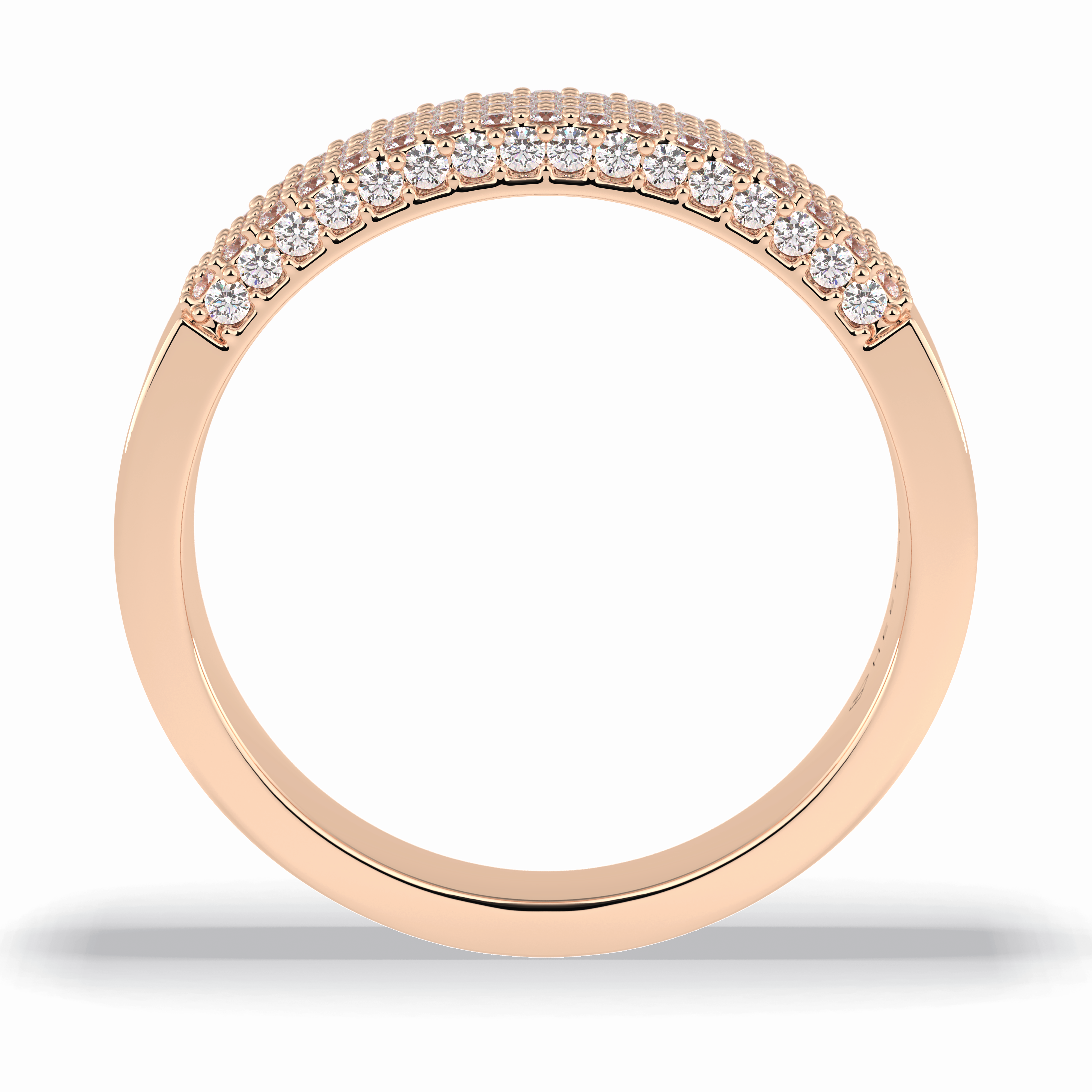 Starlit 0.46 Carat Round VS1 Lab-Grown Wedding Band in 18K Rose Gold