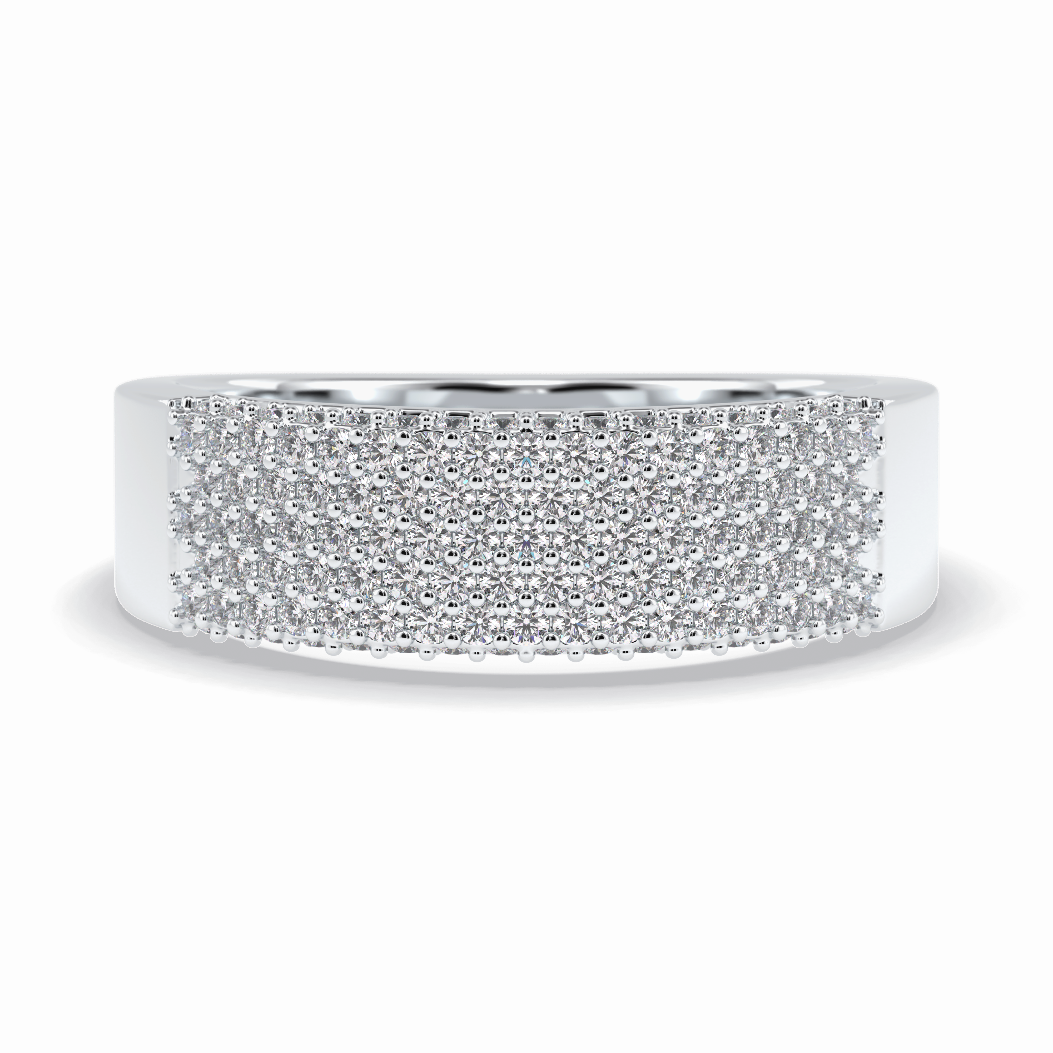 Starlit 0.46 Carat Round VS1 Lab-Grown Wedding Band in 18K White Gold