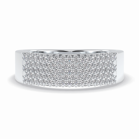 Starlit 0.46 Carat Round VS1 Lab-Grown Half Eternity Wedding Band in 18K Gold