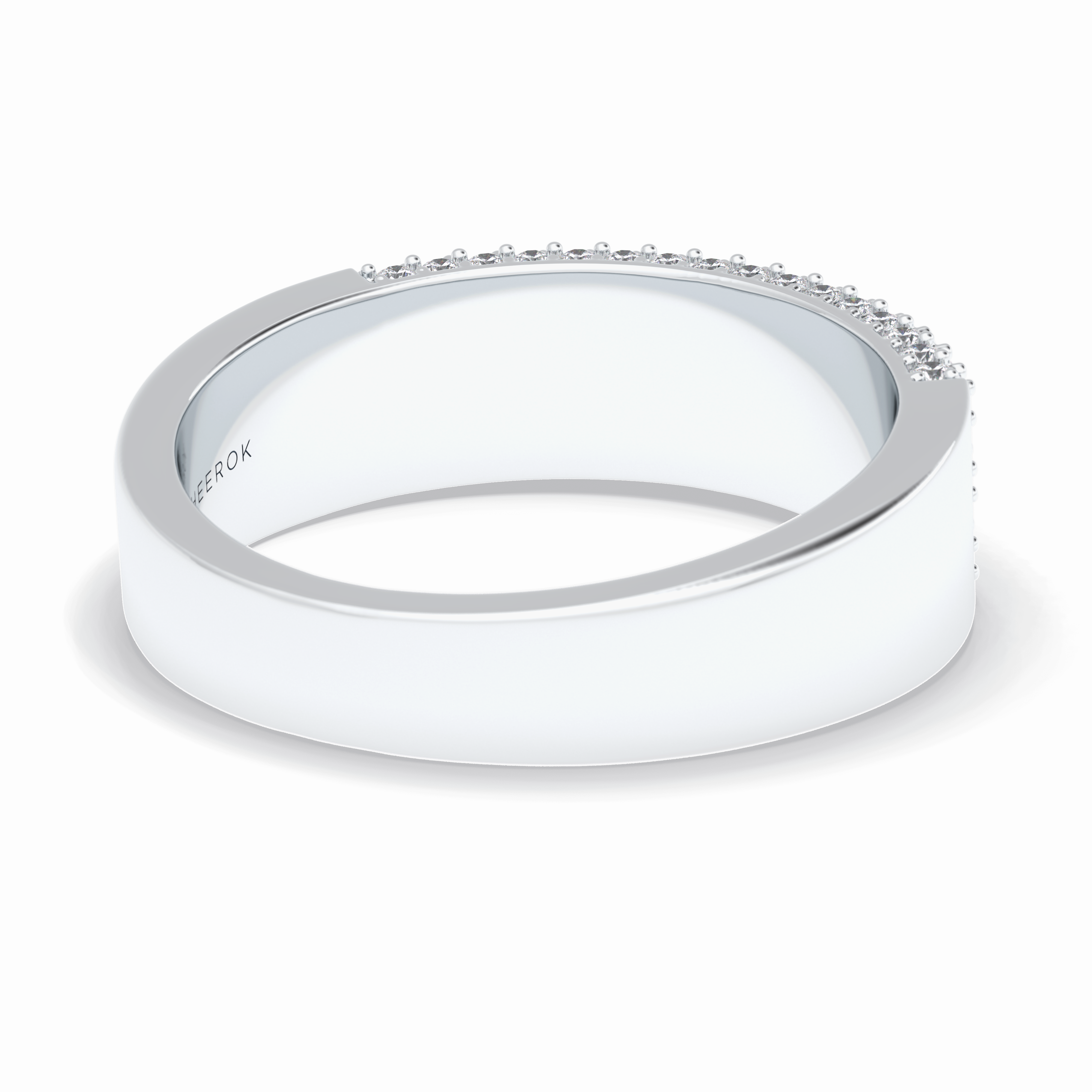 Starlit 0.46 Carat Round VS1 Lab-Grown Wedding Band in 18K White Gold