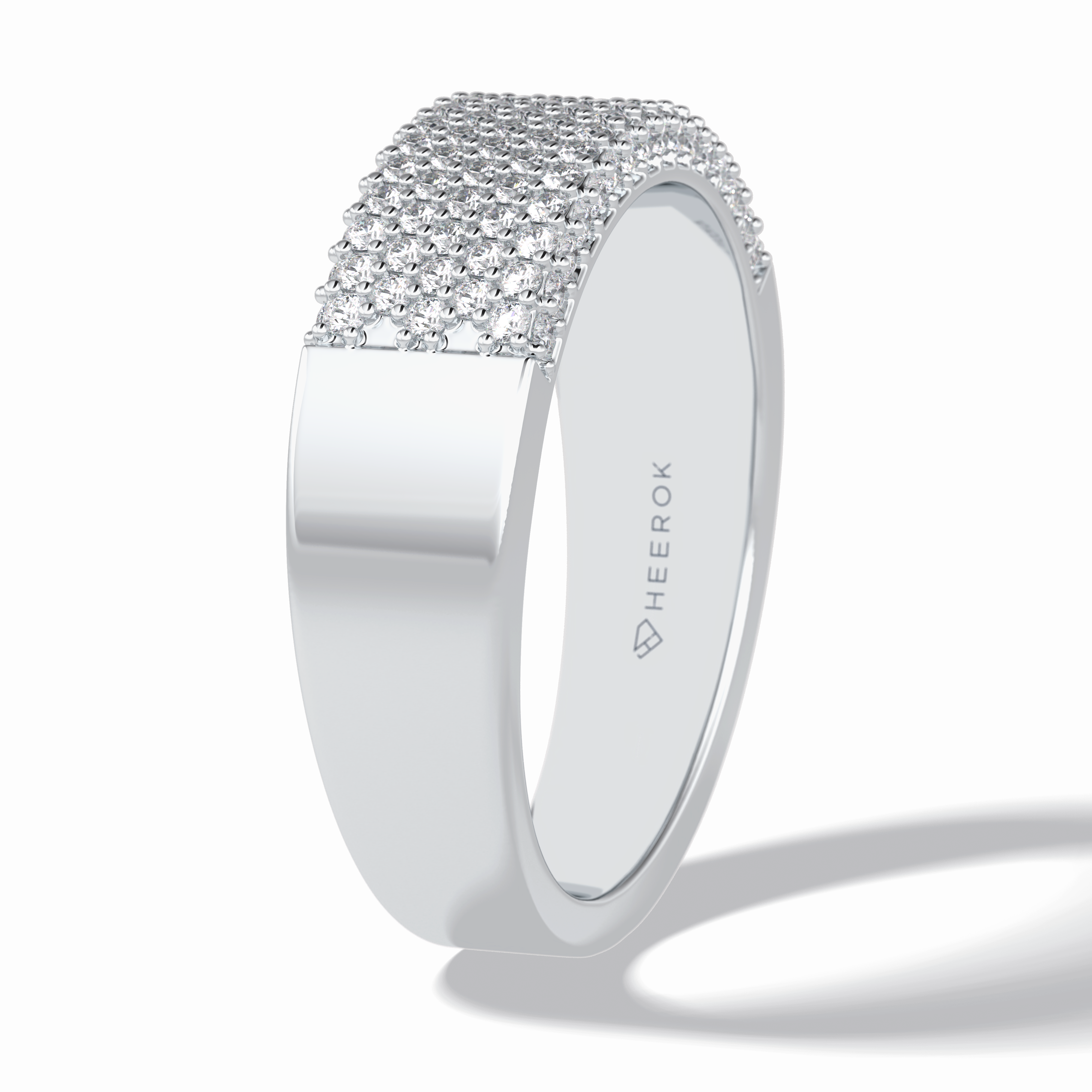 Starlit 0.46 Carat Round VS1 Lab-Grown Wedding Band in 18K White Gold