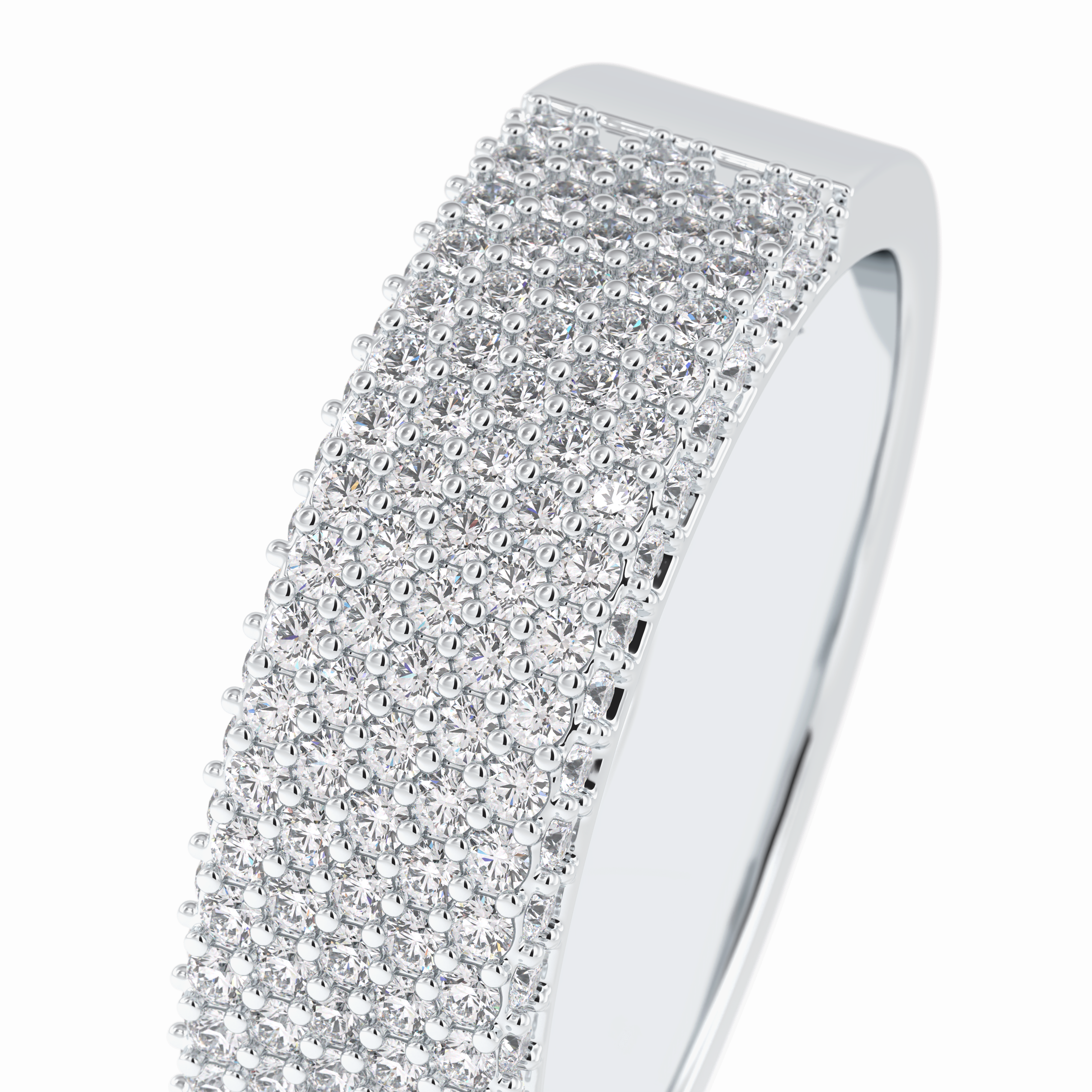 Starlit 0.46 Carat Round VS1 Lab-Grown Wedding Band in 18K White Gold