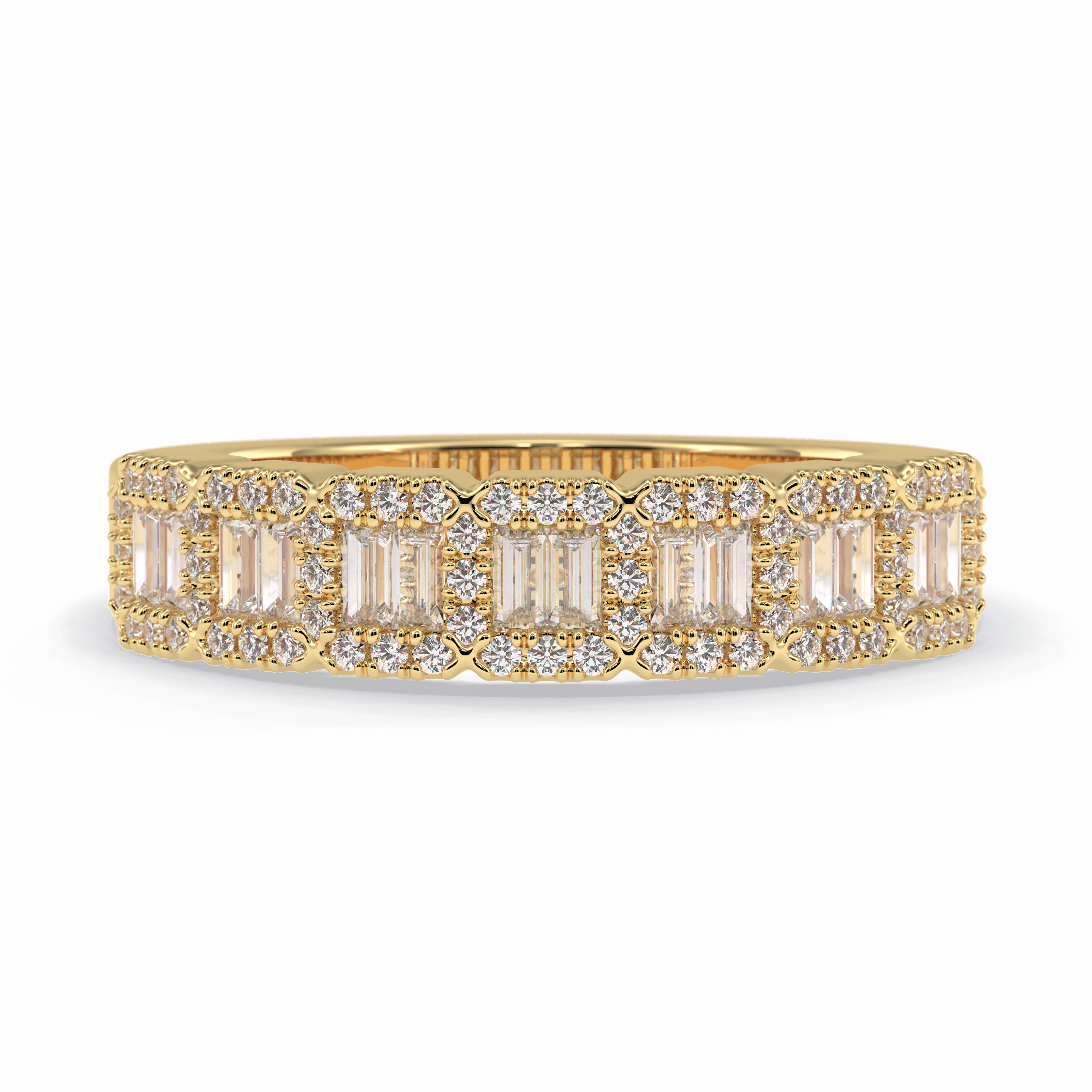 Regalia 0.46 Carat Baguette VS1 Lab-Grown Wedding Band in 18K Yellow Gold