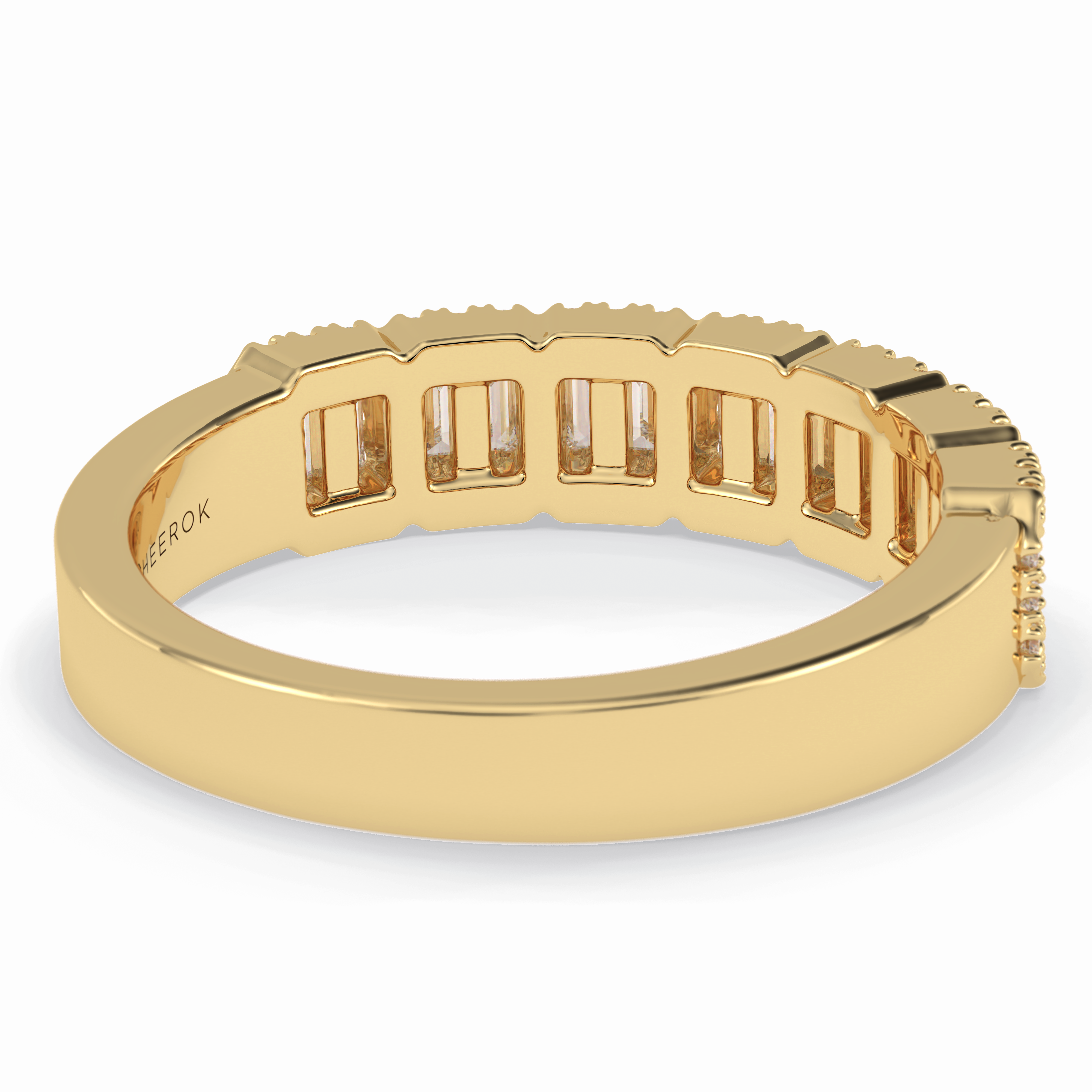 Regalia 0.46 Carat Baguette VS1 Lab-Grown Wedding Band in 18K Yellow Gold