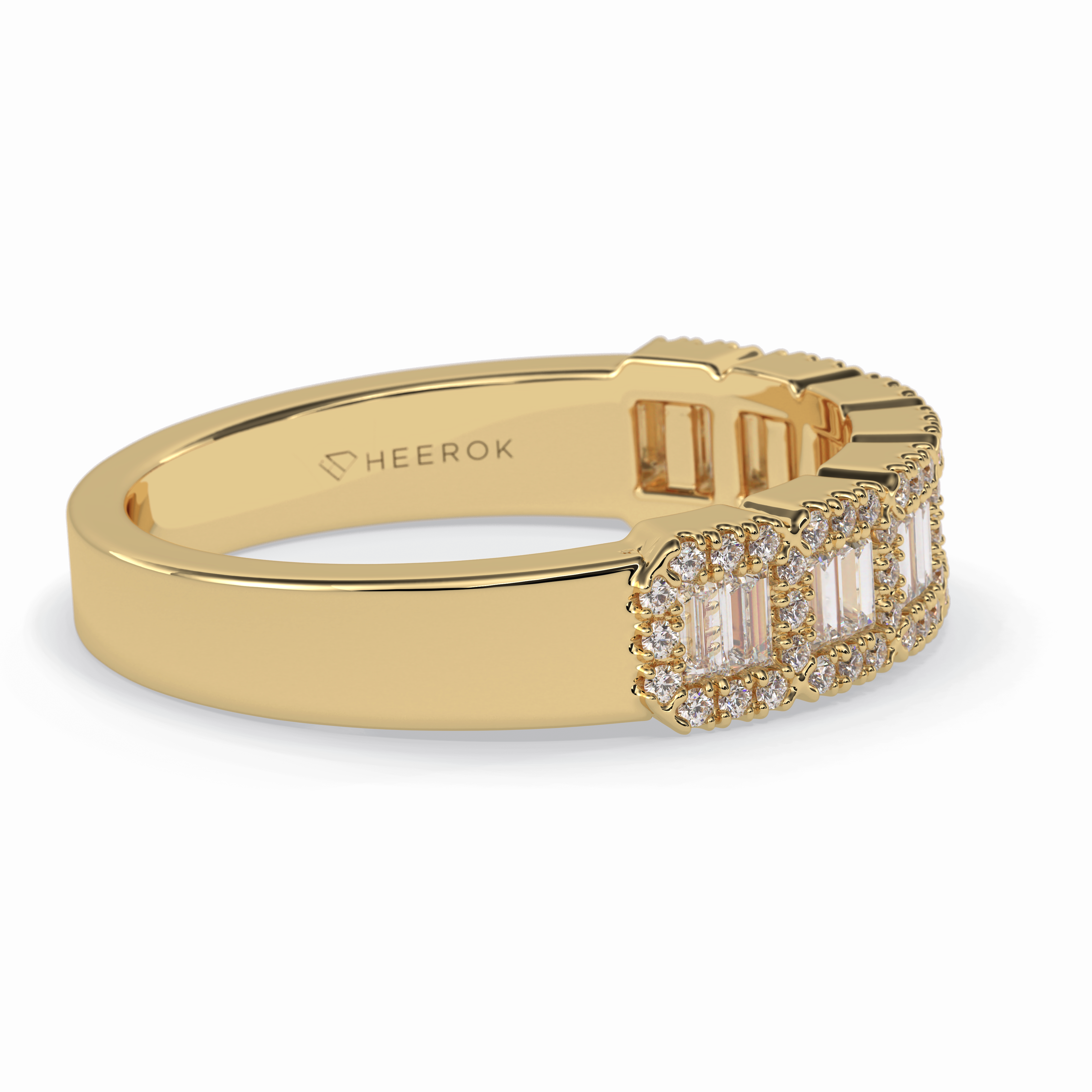 Regalia 0.46 Carat Baguette VS1 Lab-Grown Wedding Band in 18K Yellow Gold