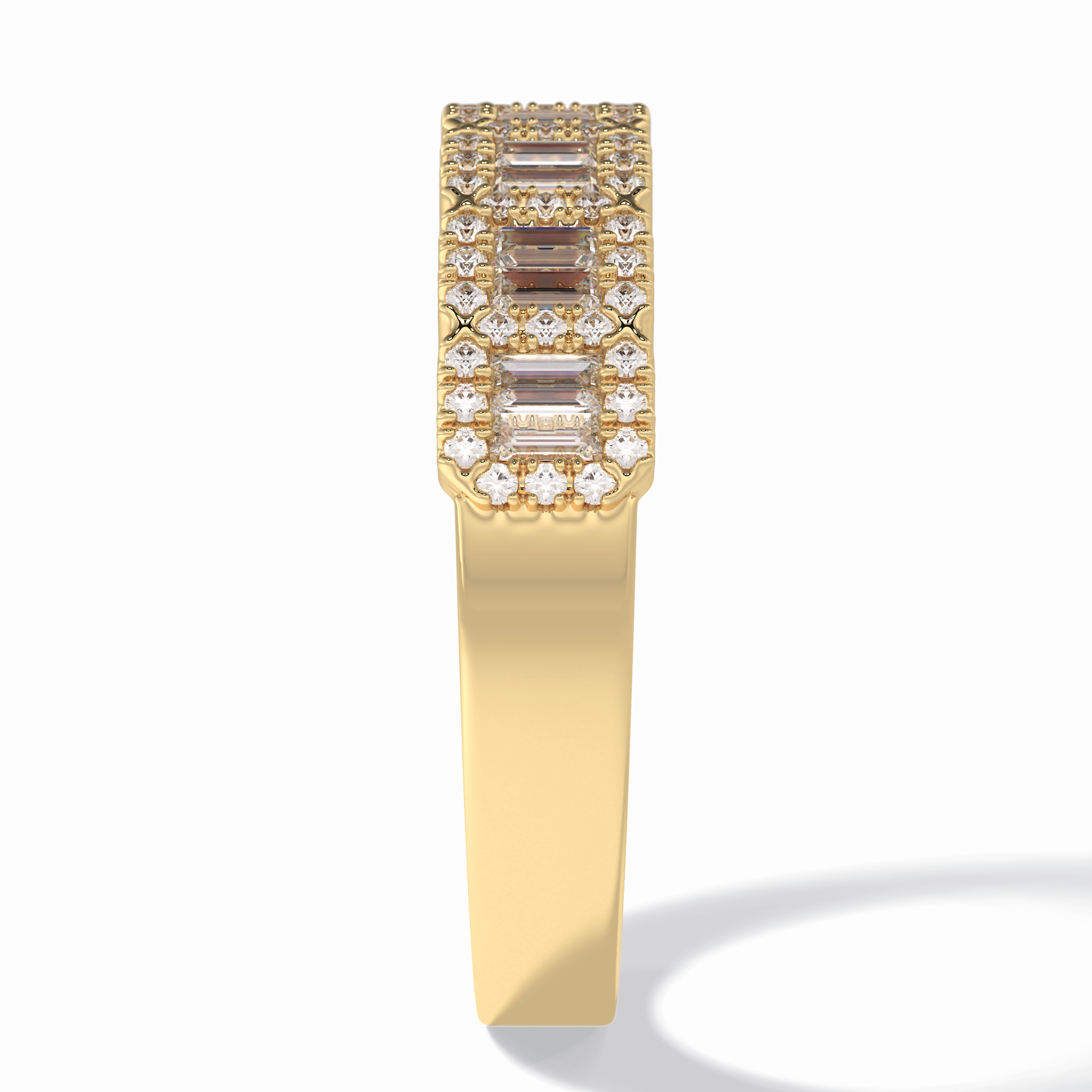 Regalia 0.46 Carat Baguette VS1 Lab-Grown Wedding Band in 18K Yellow Gold