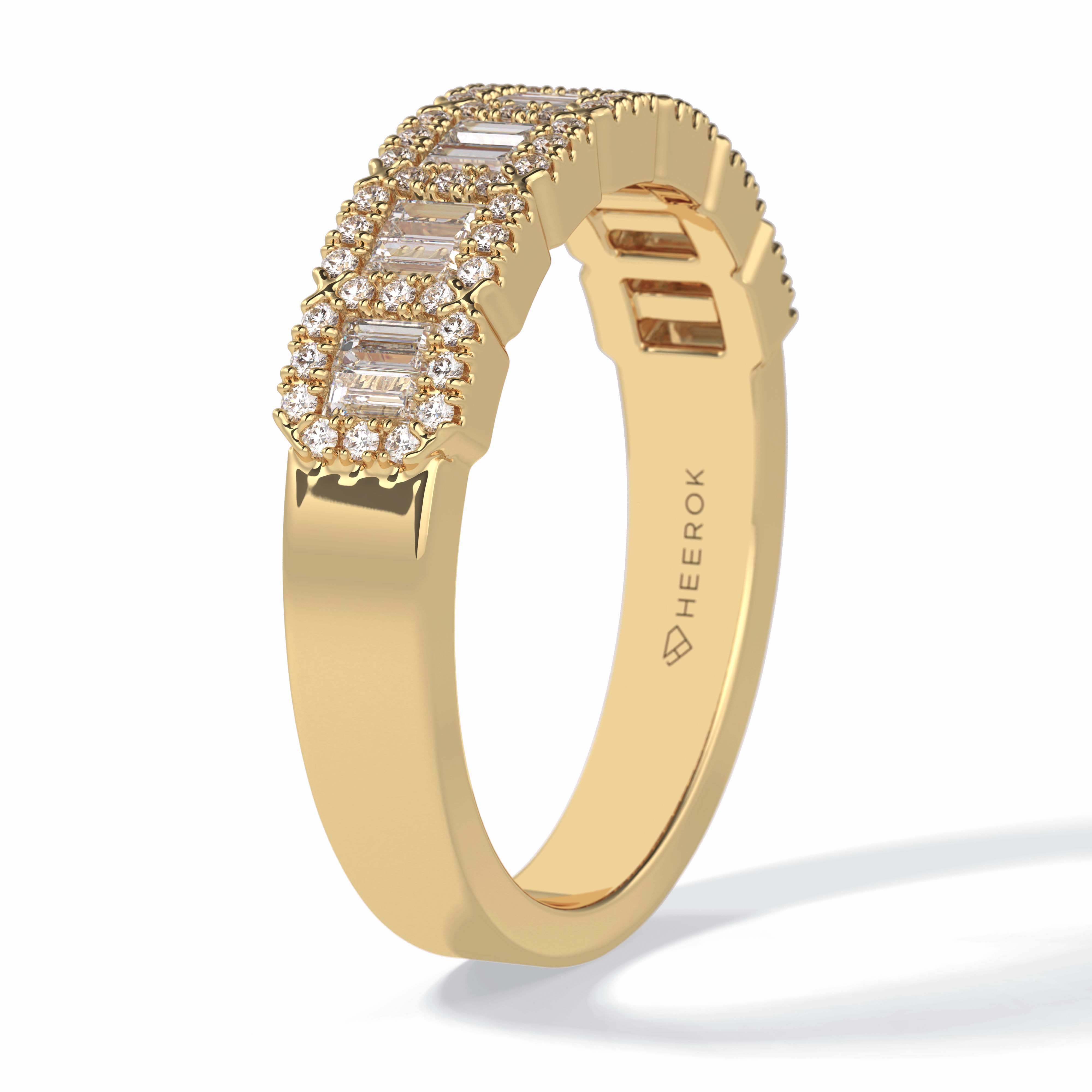 Regalia 0.46 Carat Baguette VS1 Lab-Grown Wedding Band in 18K Yellow Gold