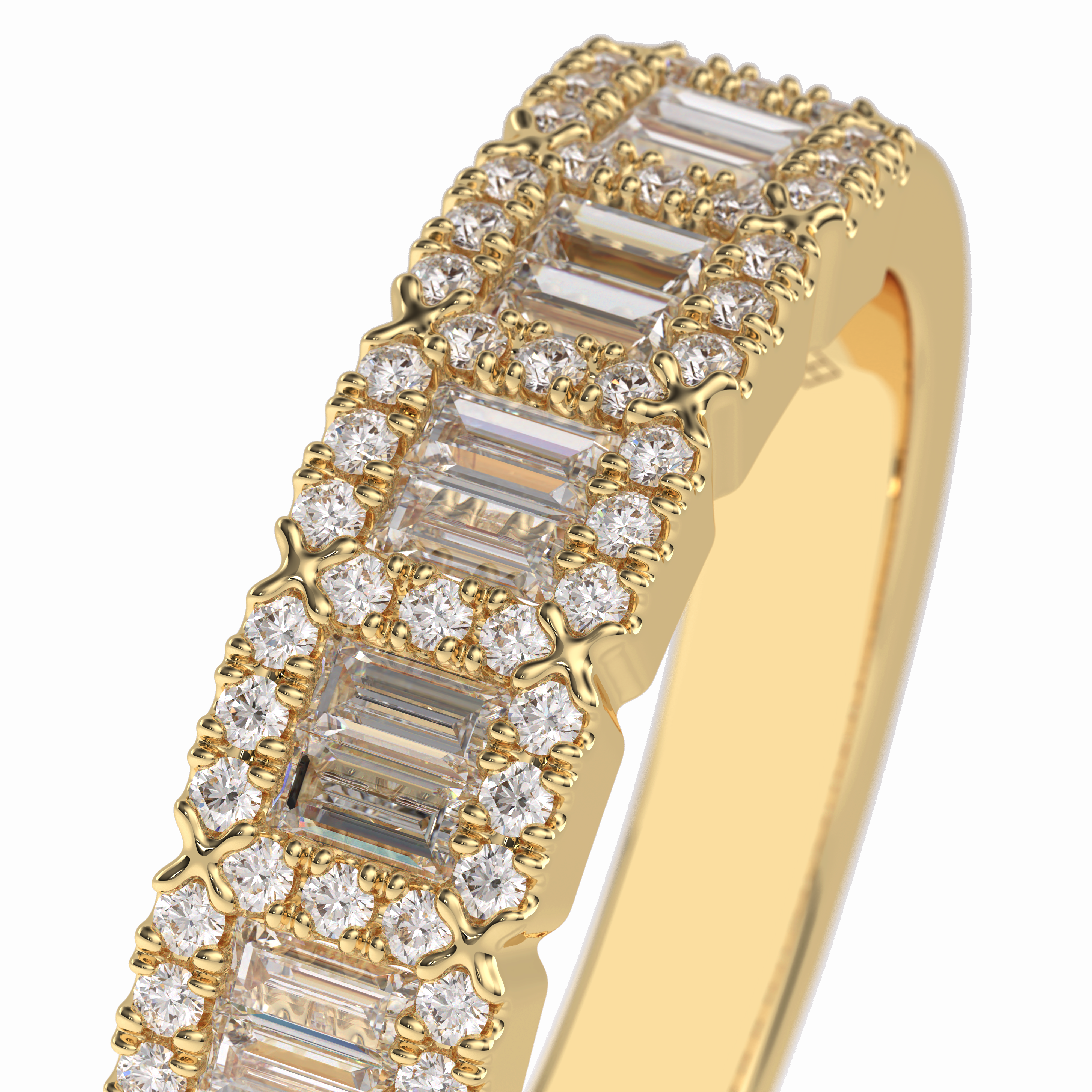 Regalia 0.46 Carat Baguette VS1 Lab-Grown Wedding Band in 18K Yellow Gold