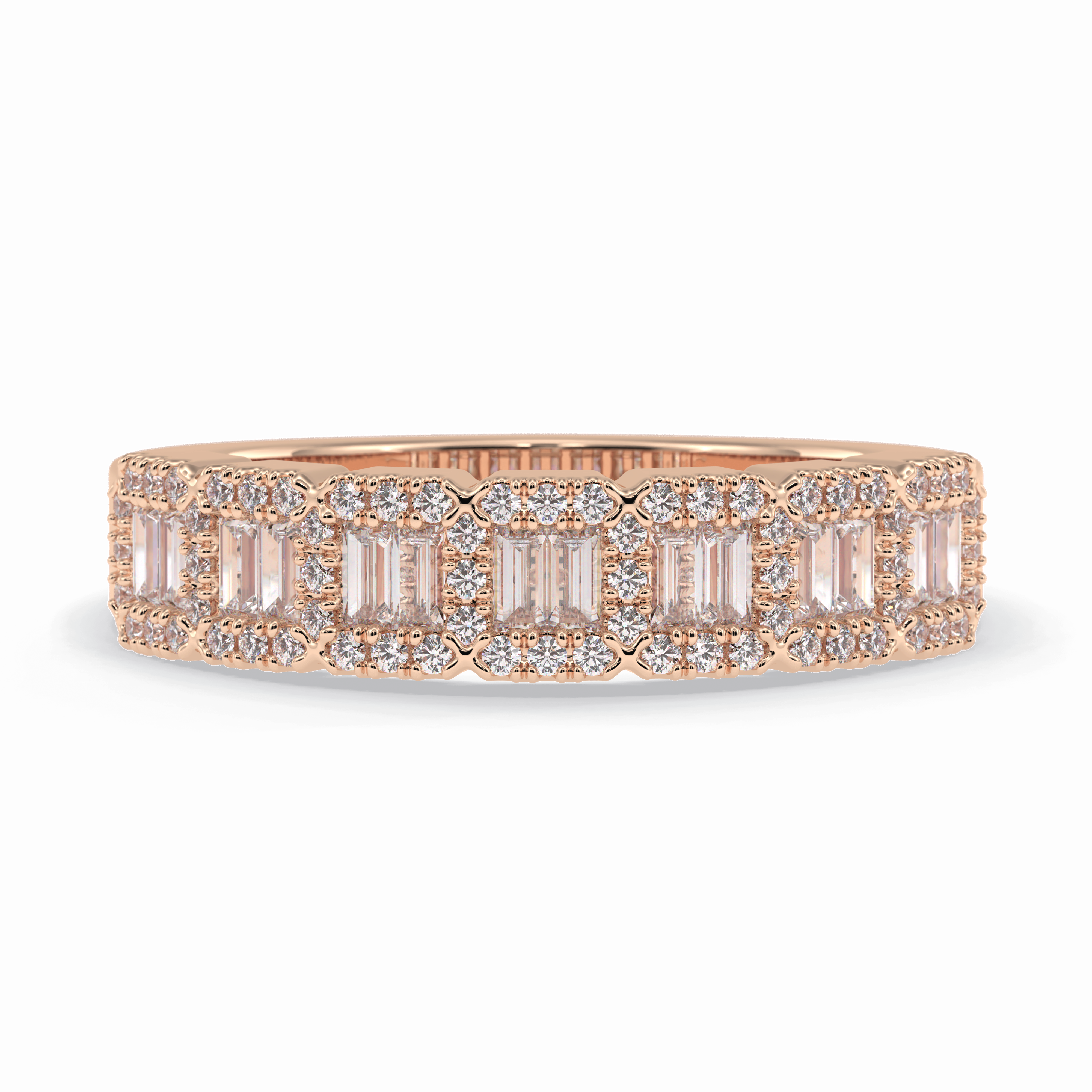 Regalia 0.46 Carat Baguette VS1 Lab-Grown Wedding Band in 18K Rose Gold