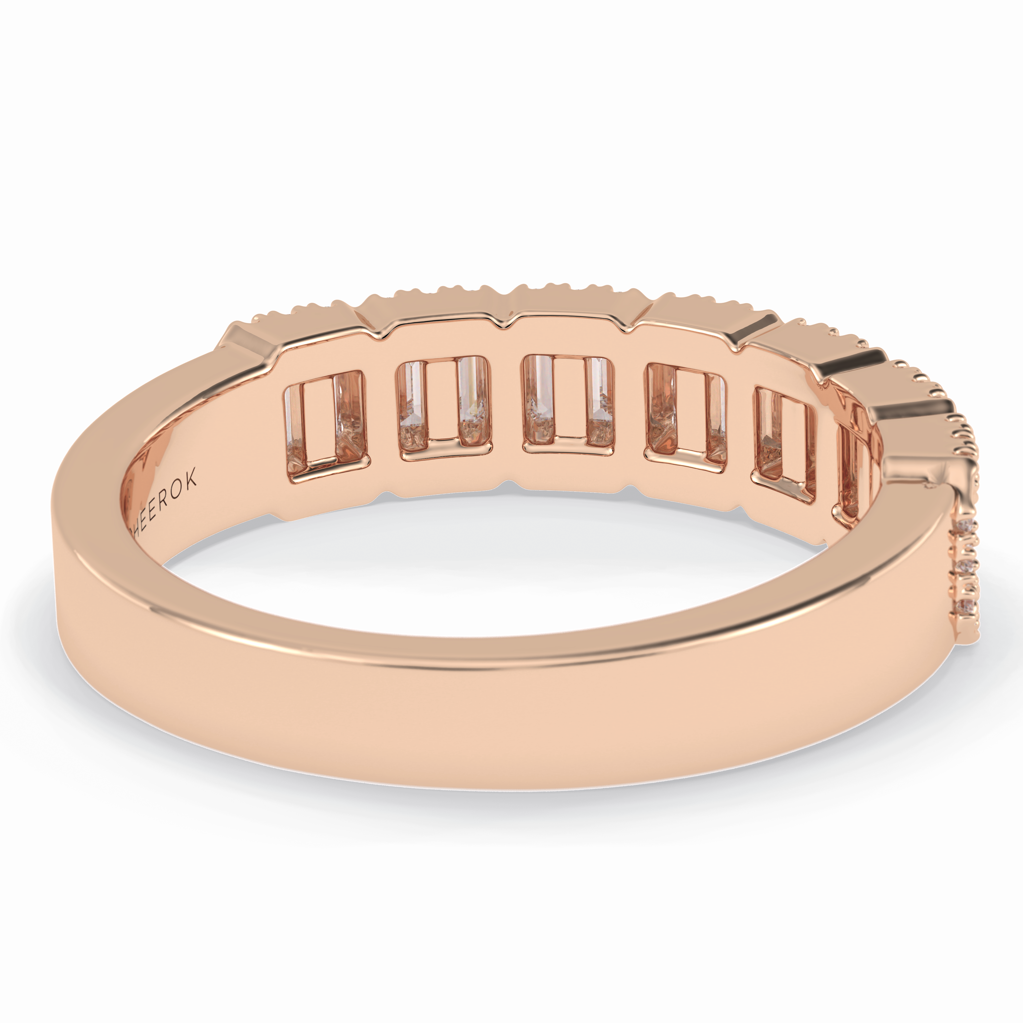 Regalia 0.46 Carat Baguette VS1 Lab-Grown Wedding Band in 18K Rose Gold