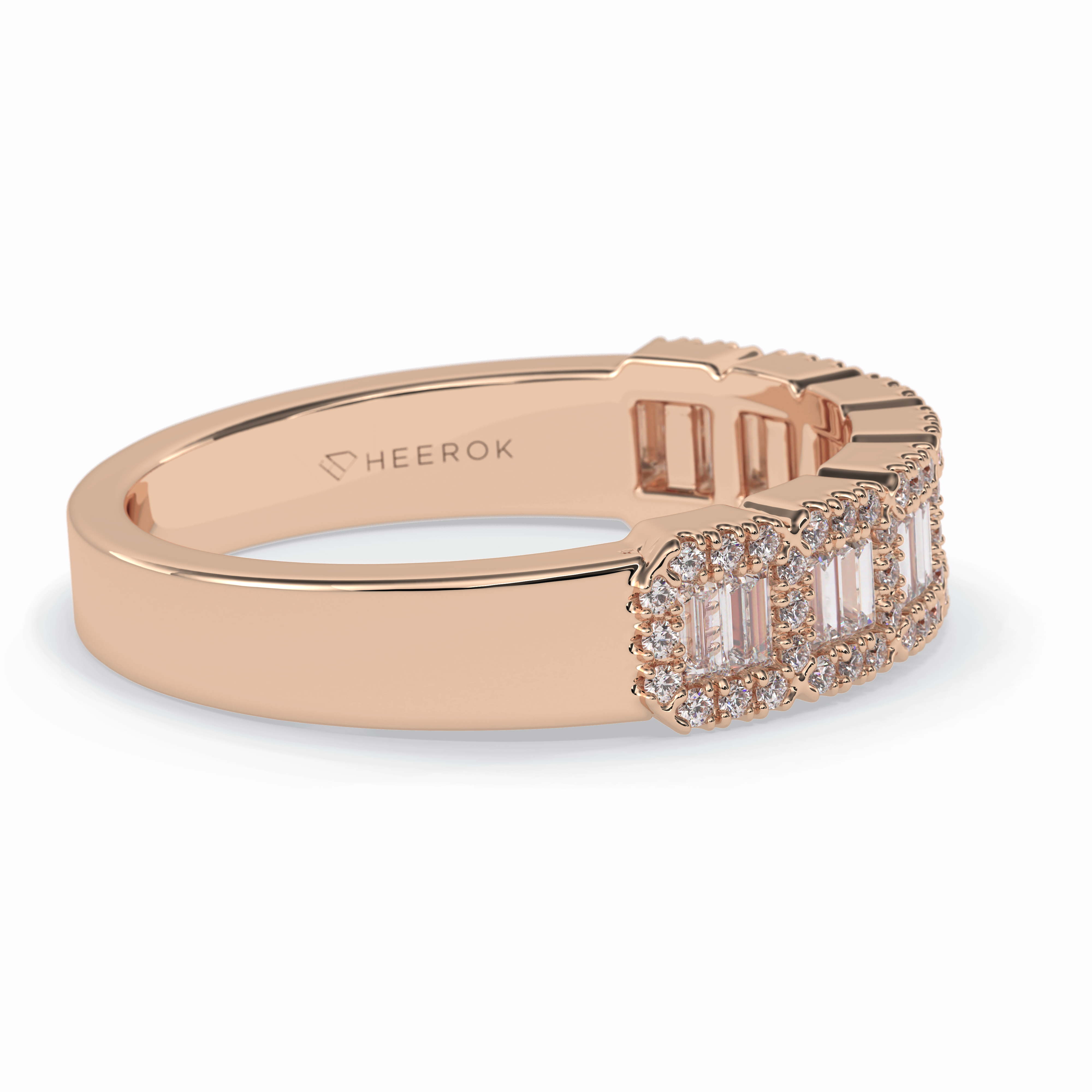 Regalia 0.46 Carat Baguette VS1 Lab-Grown Wedding Band in 18K Rose Gold