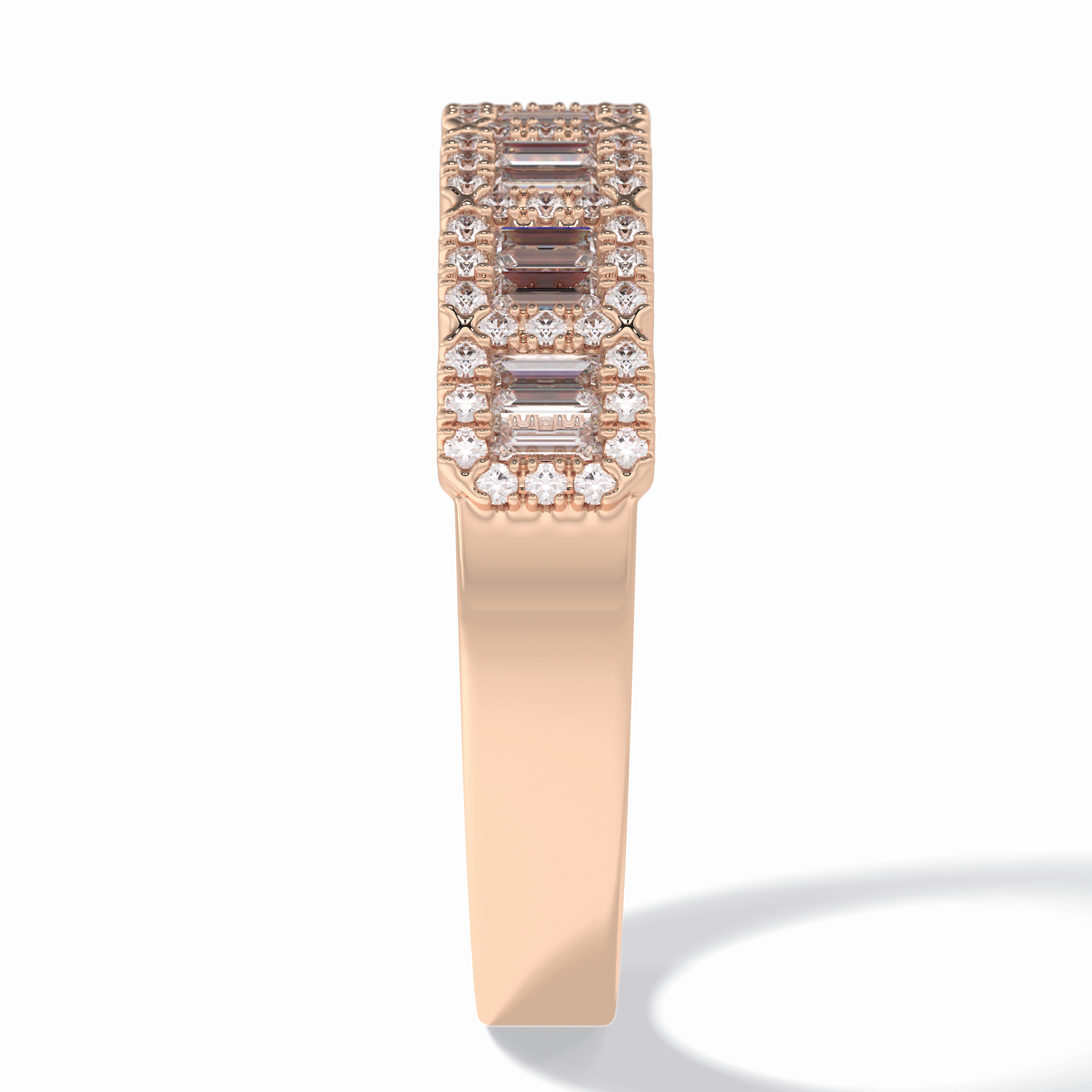 Regalia 0.46 Carat Baguette VS1 Lab-Grown Wedding Band in 18K Rose Gold